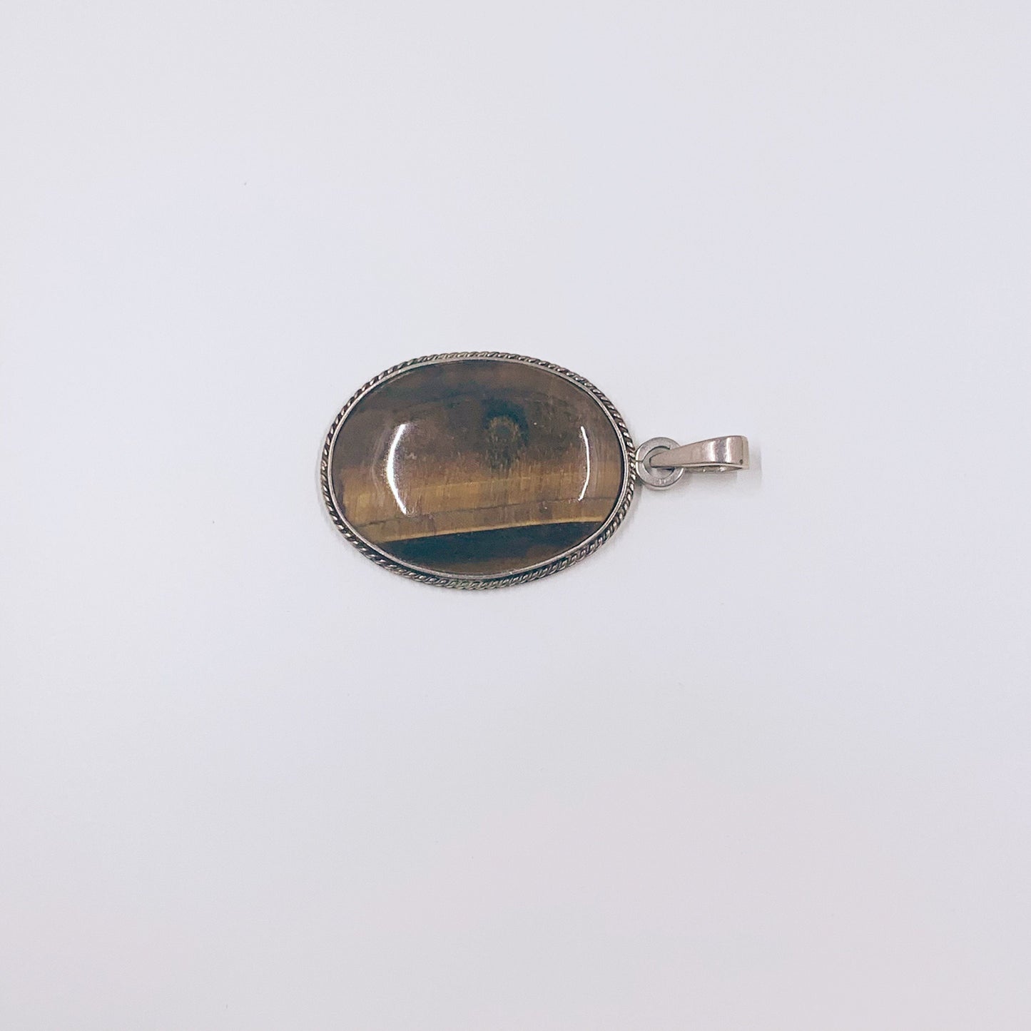 Vintage Tigers Eye Pendant | Silver Tiger's Eye Pendant