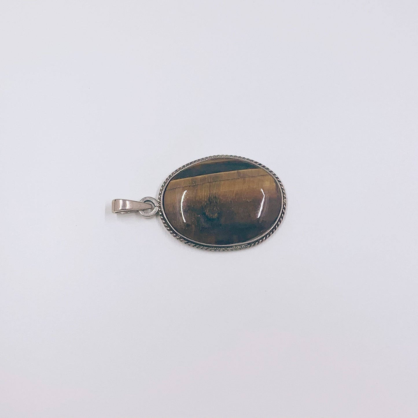 Vintage Tigers Eye Pendant | Silver Tiger's Eye Pendant