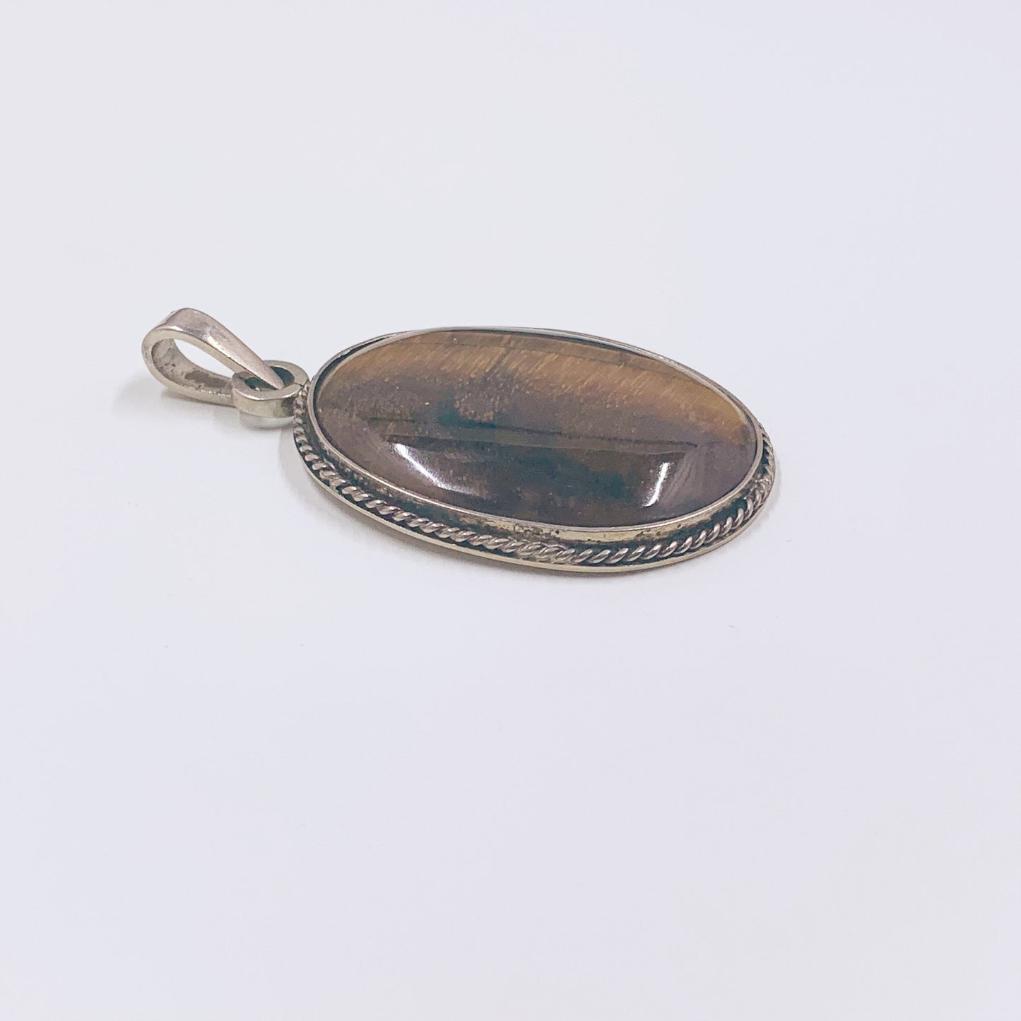 Vintage Tigers Eye Pendant | Silver Tiger's Eye Pendant