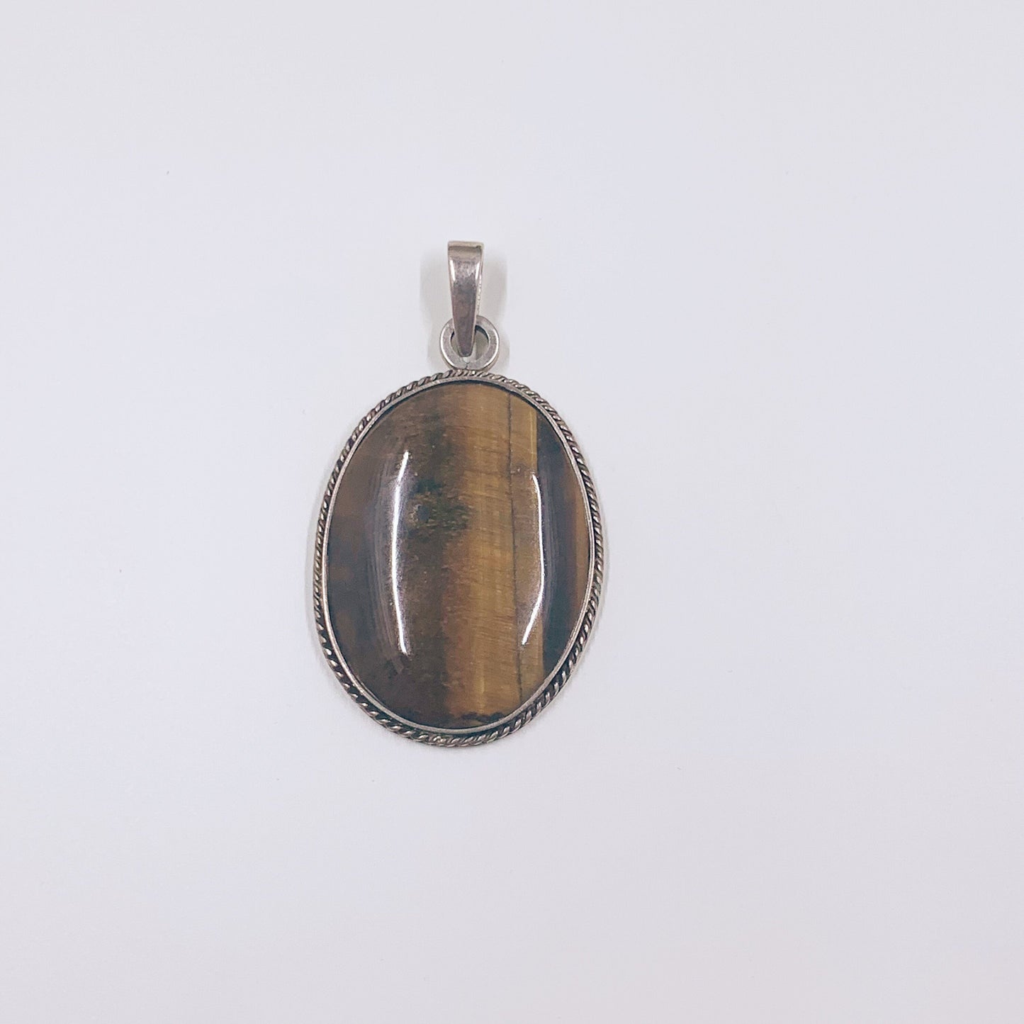 Vintage Tigers Eye Pendant | Silver Tiger's Eye Pendant