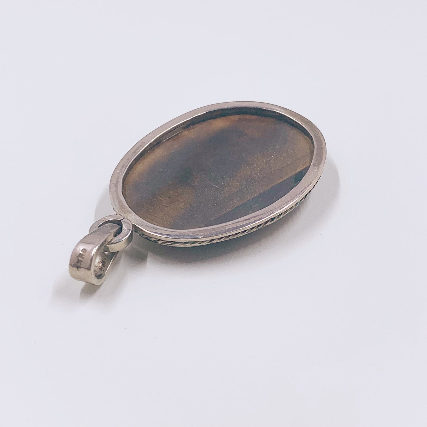 Vintage Tigers Eye Pendant | Silver Tiger's Eye Pendant