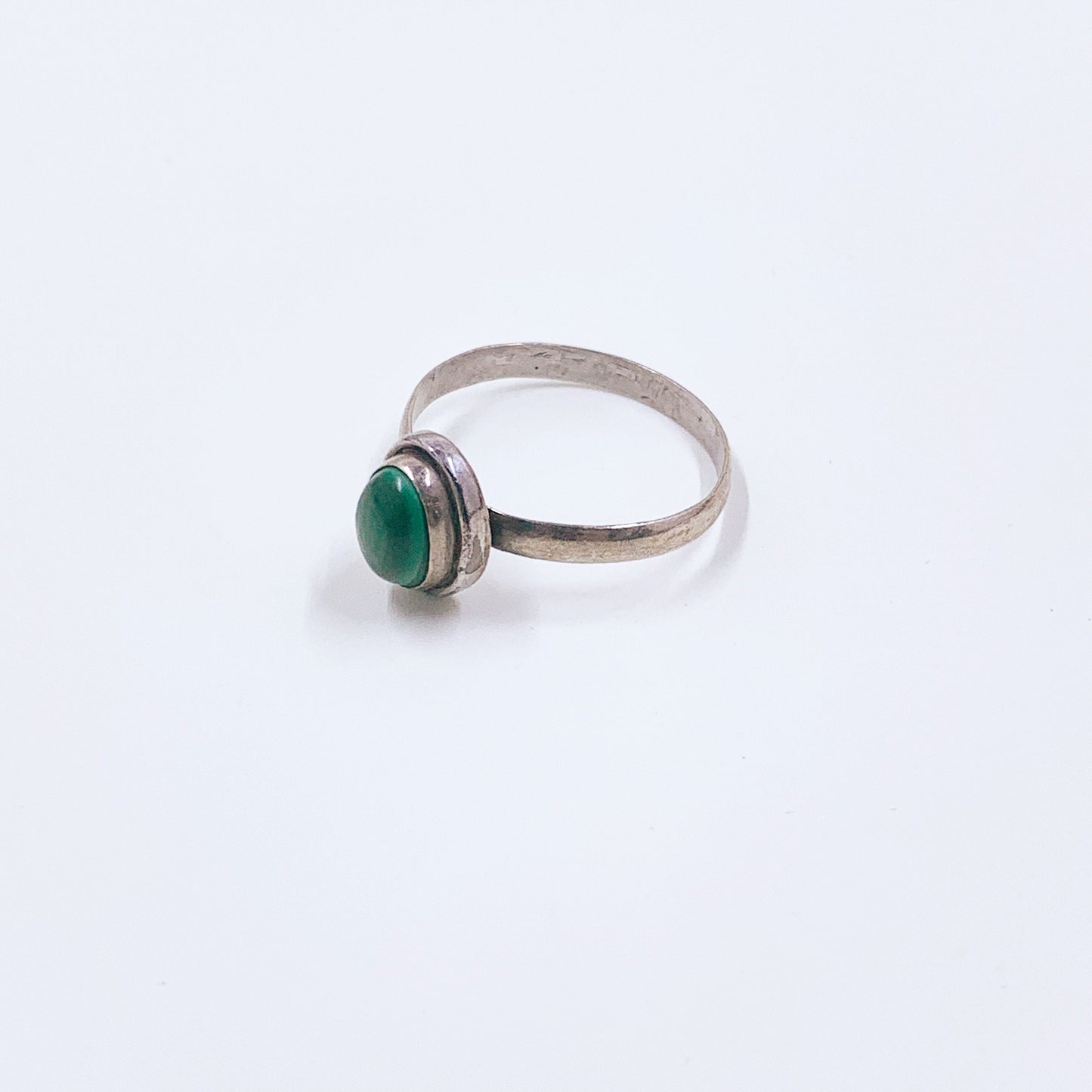 Vintage Silver Malachite Ring | Size 6