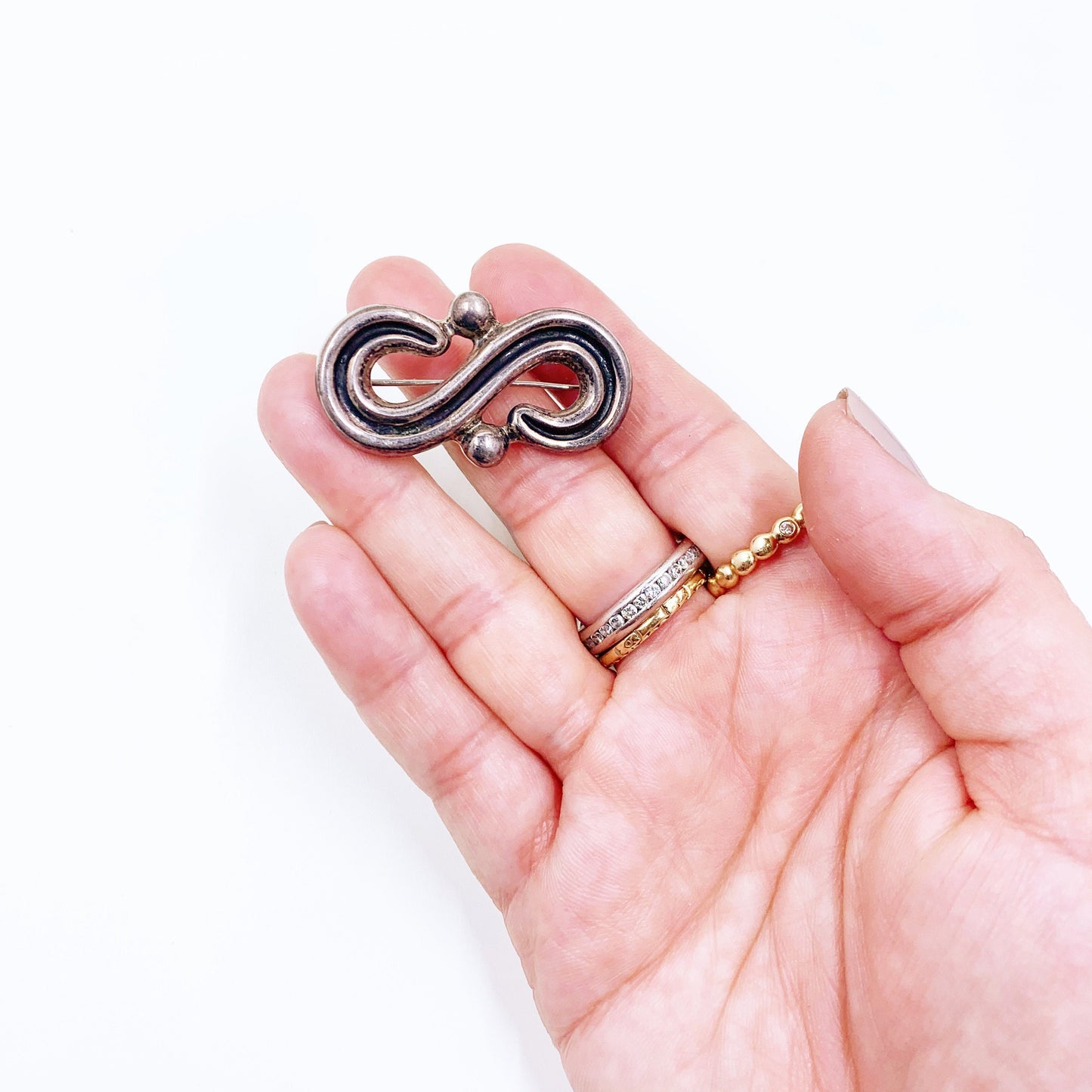 Vintage Mexican Silver Modernist Brooch