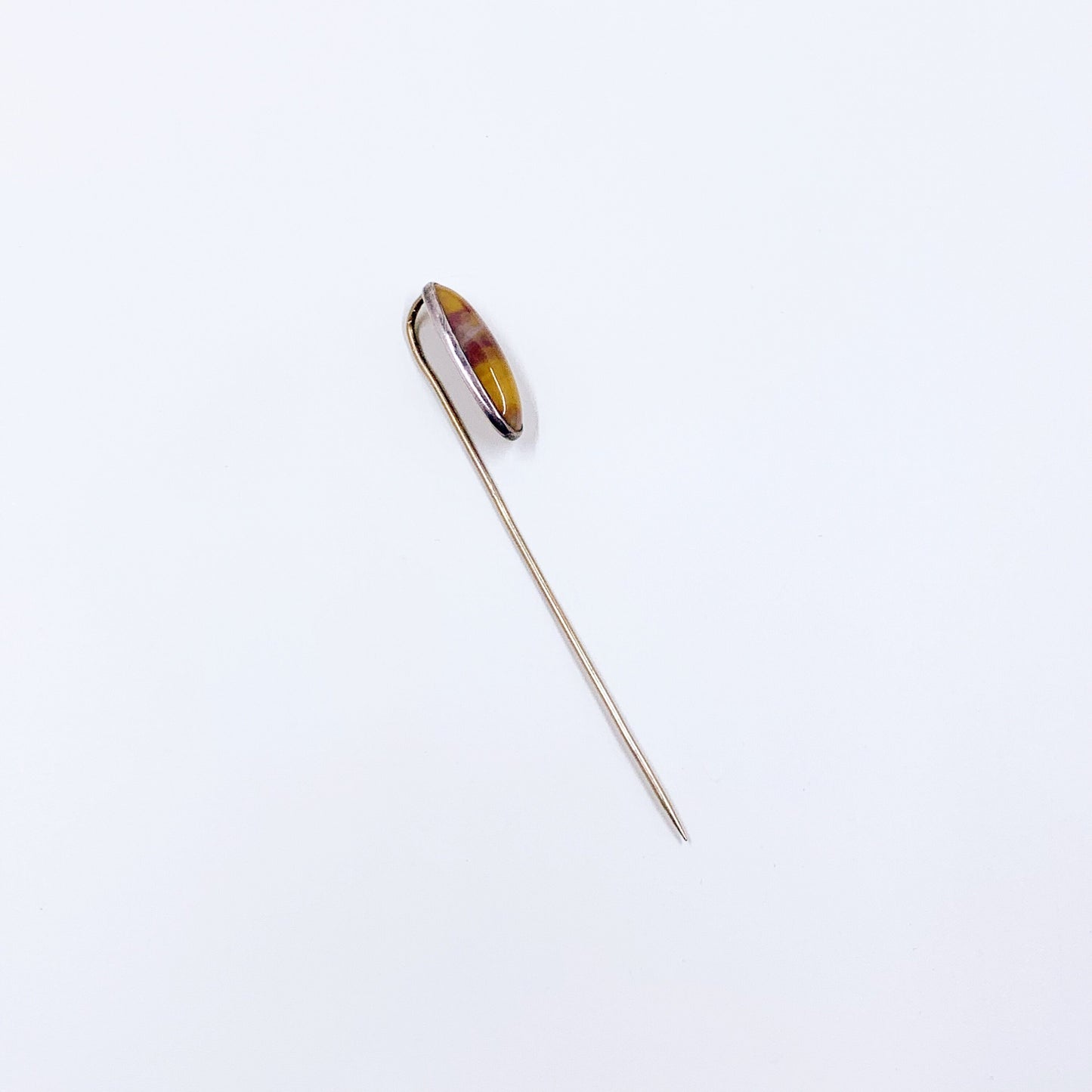 Vintage Jasper Sterling Silver Stick Pin