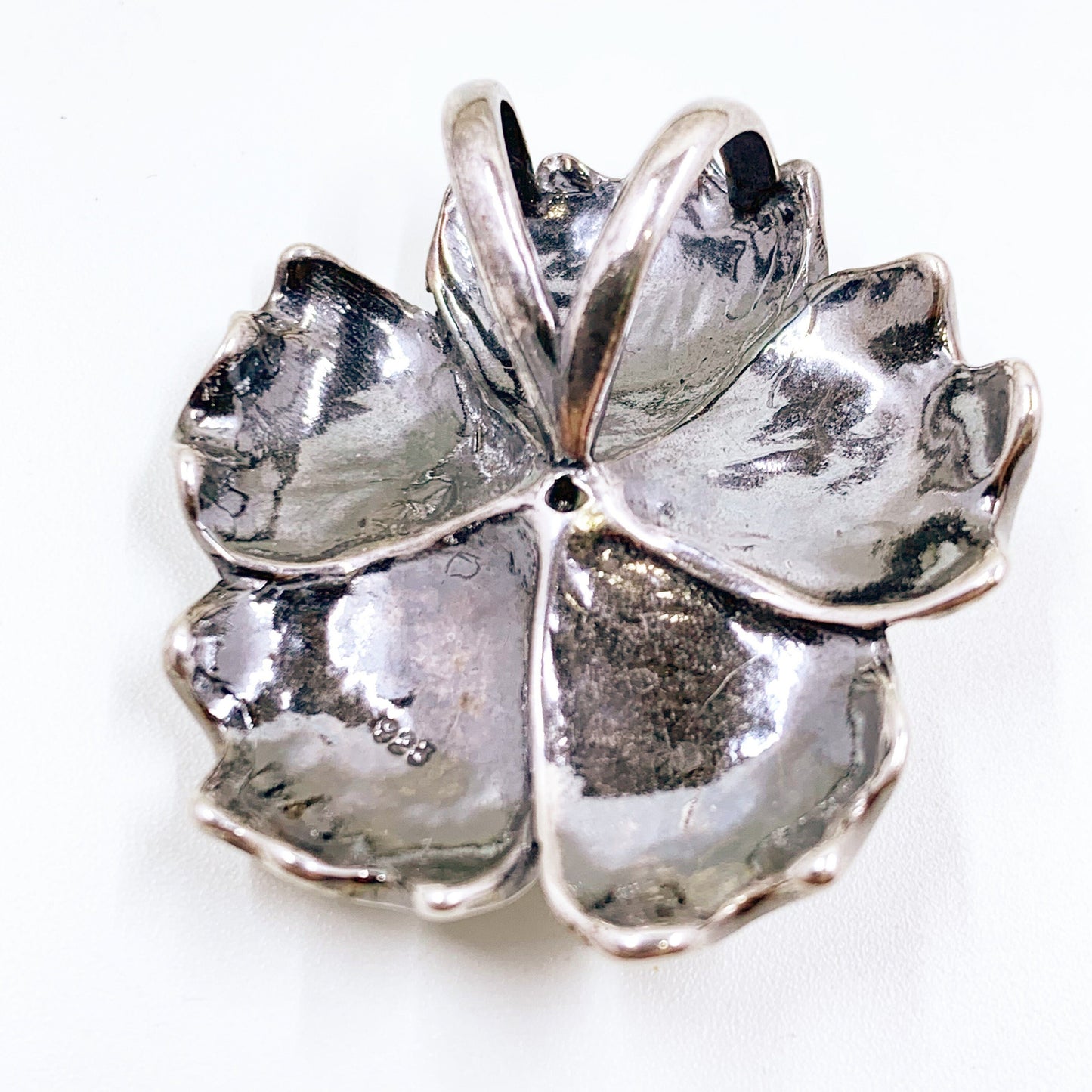 Vintage Silver Flower Pendant | Large Floral Pendant