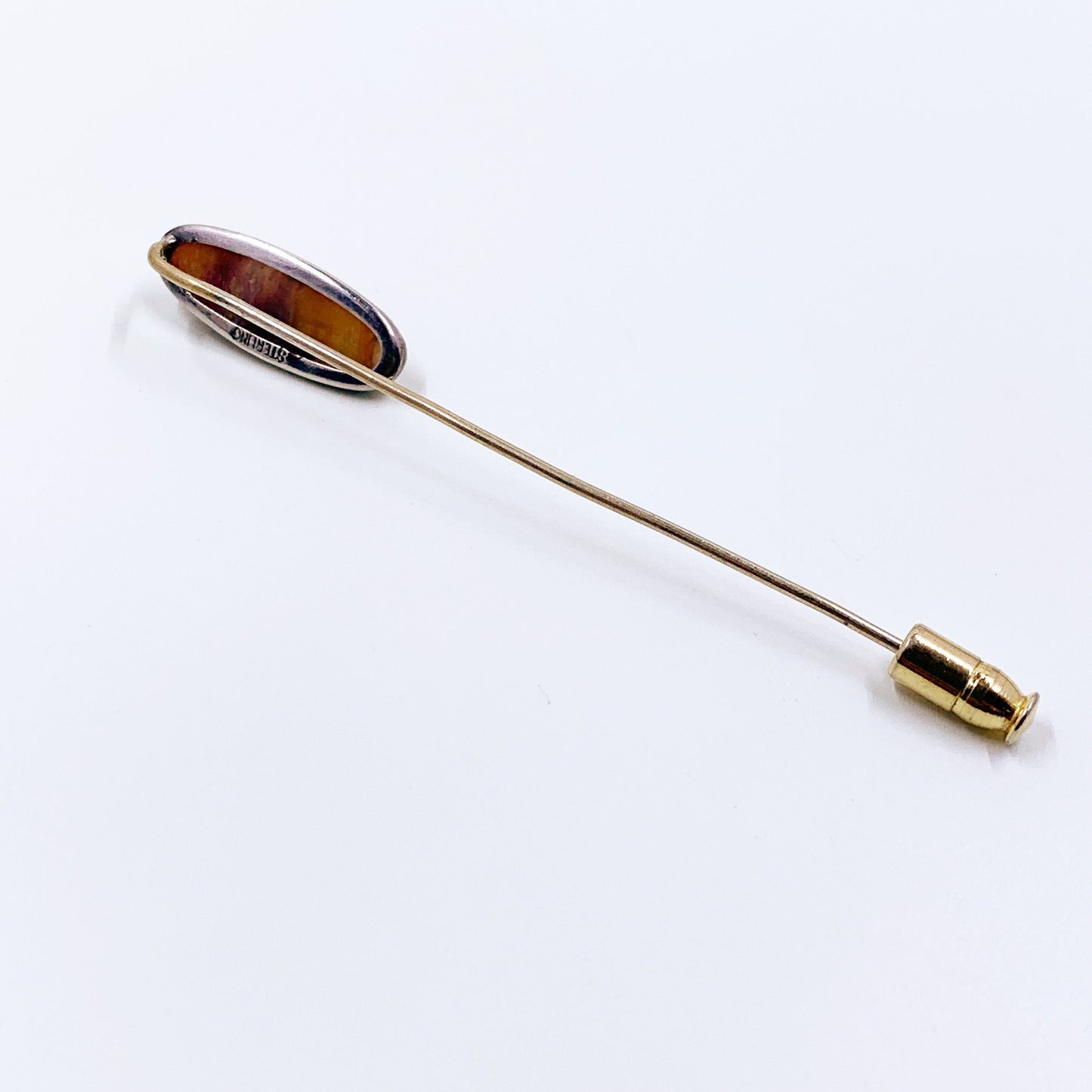 Vintage Jasper Sterling Silver Stick Pin