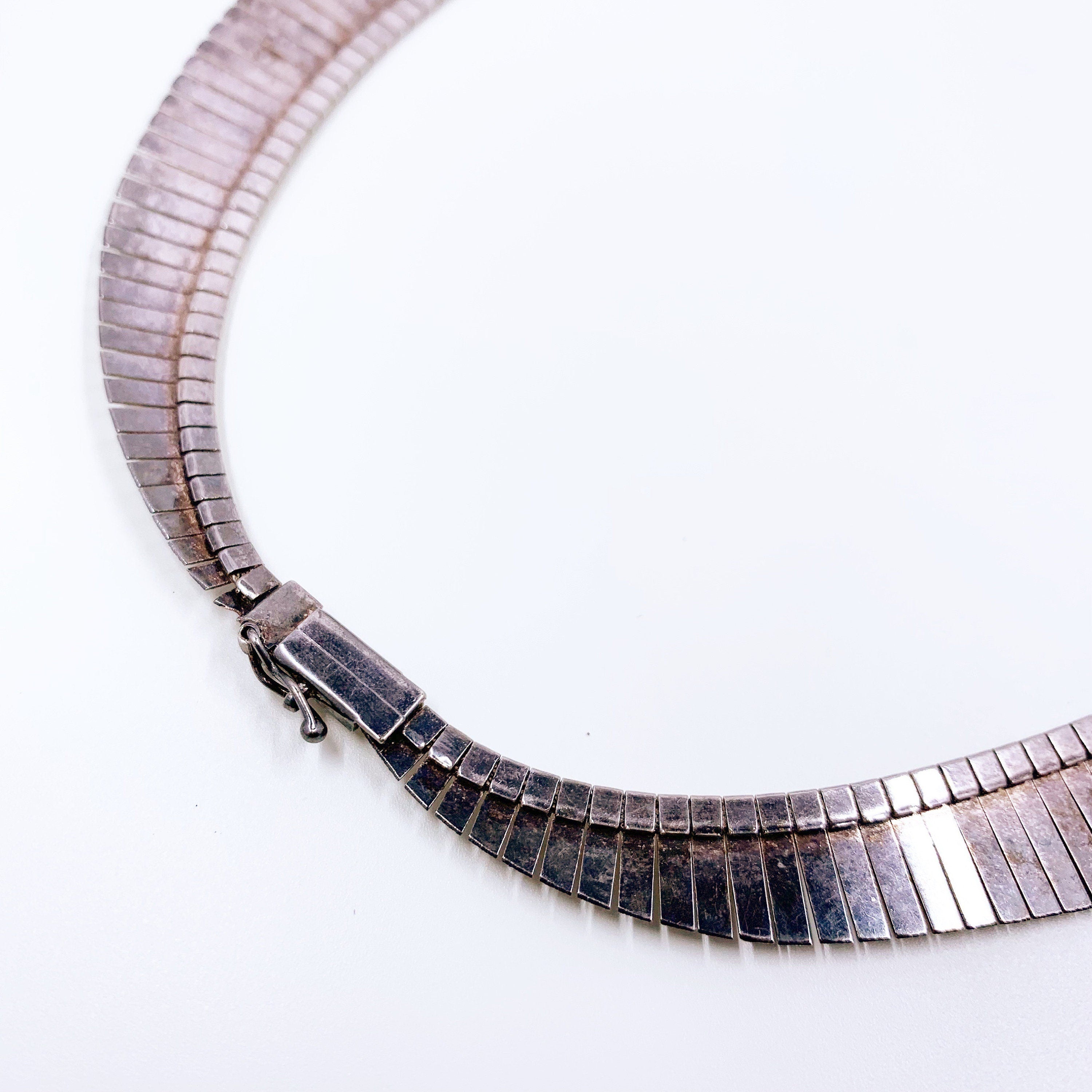 Vintage Silver Italian Fringe Choker Necklace | Italian Silver