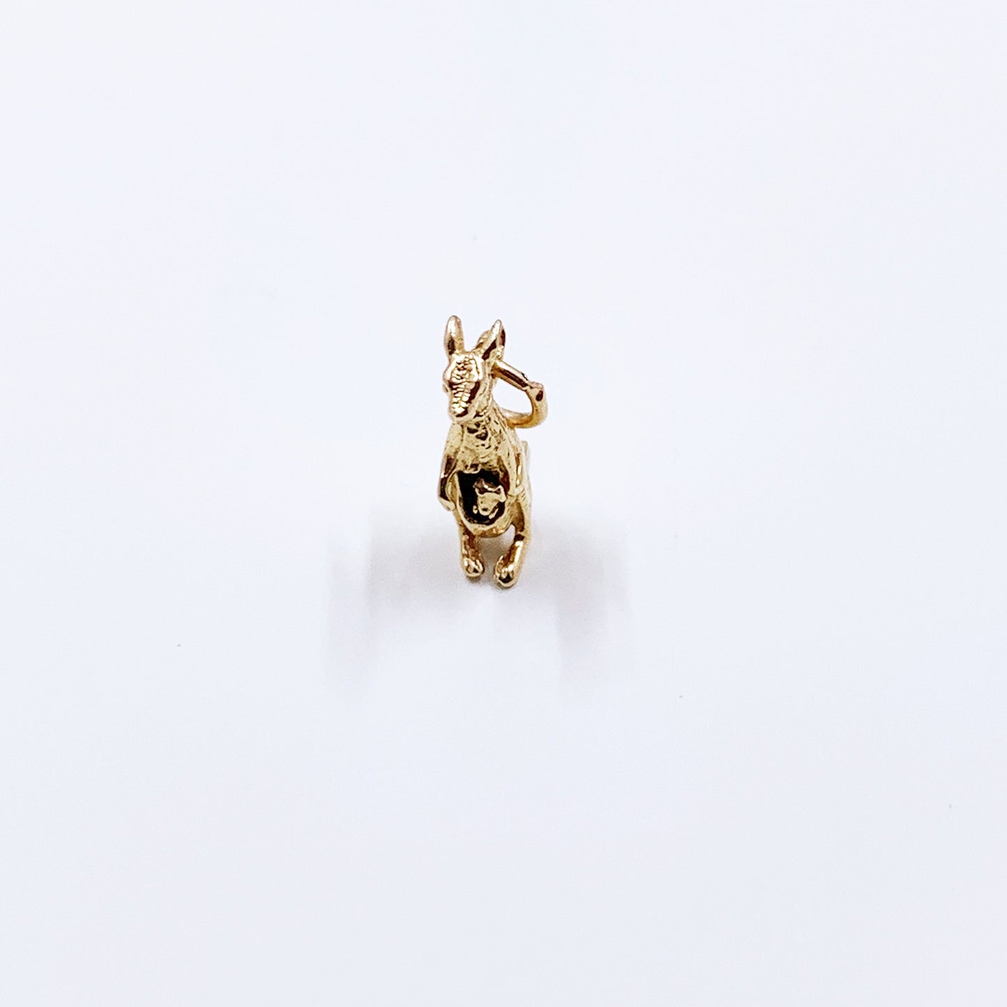 Vintage 14k Gold Kangaroo and Joey Charm | 3D Kangaroo Charm | 14K Gold Kangaroo Charm