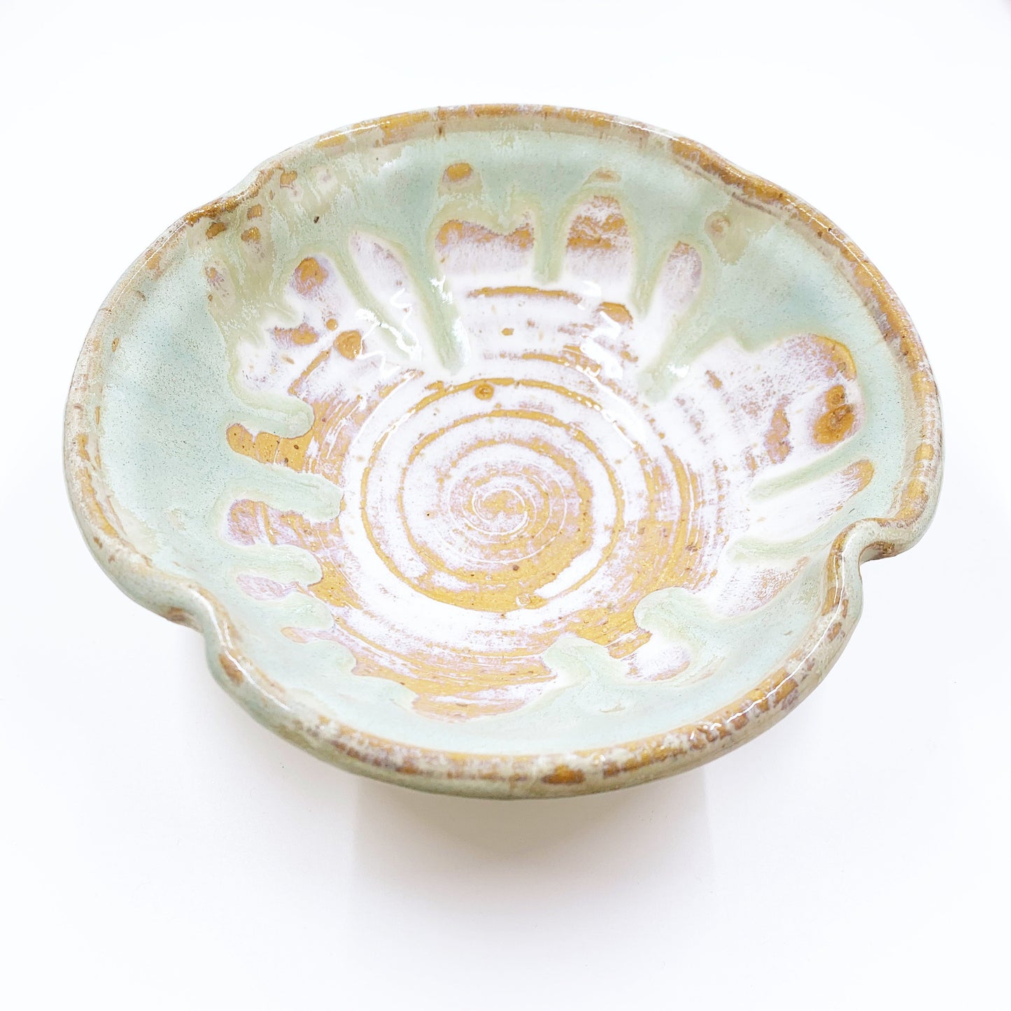 Vintage Green Drip Glaze Bowl | Handmade Studio Ceramic Decor