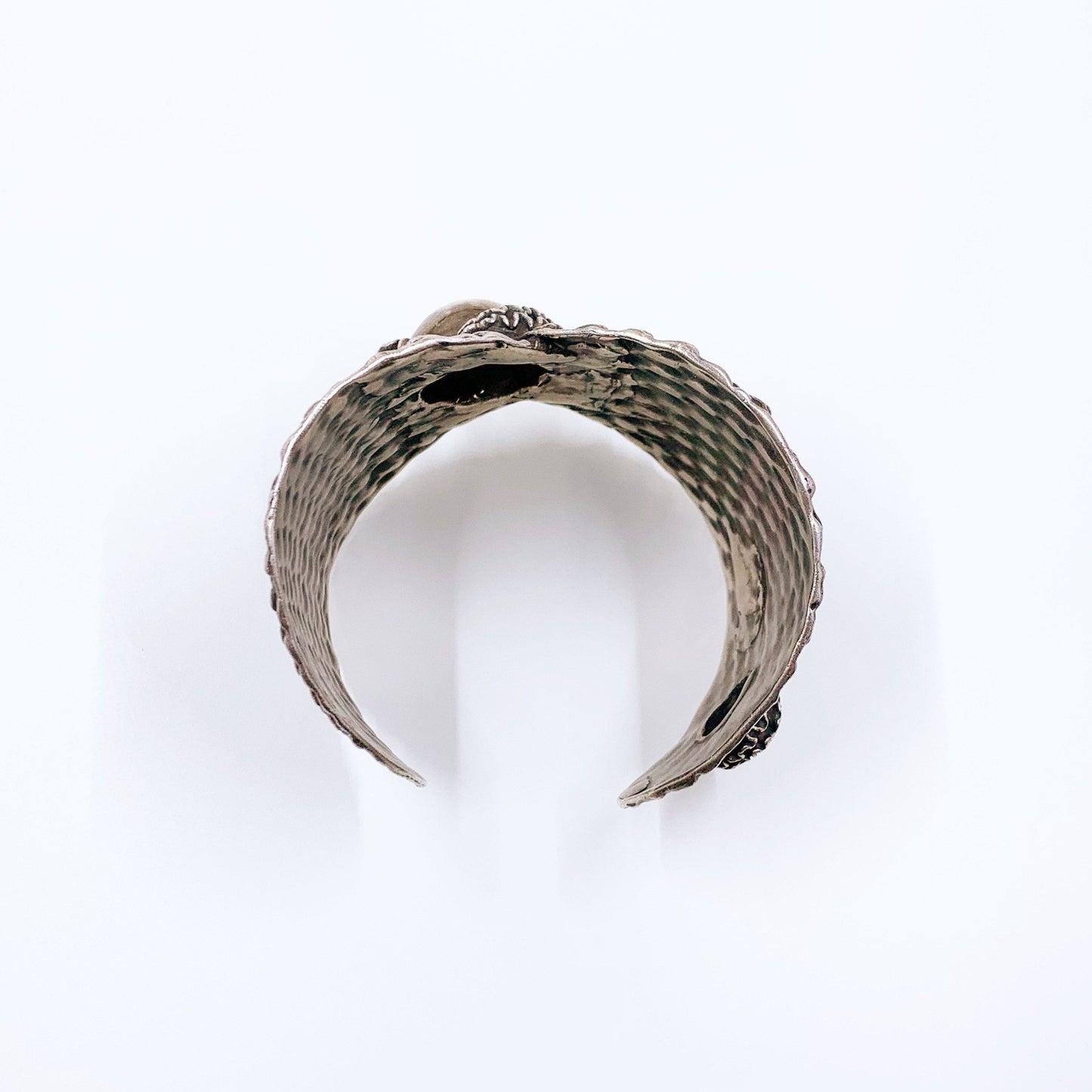 Vintage Silver Brutalist Textured Cuff Bracelet | Modernist Silver Hand Wrought Cuff | Vintage Studio Made Brutalist Bracelet