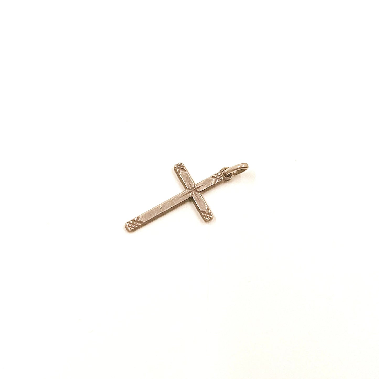 Vintage Engraved Silver Cross Pendant | Vintage Sterling Cross Charm