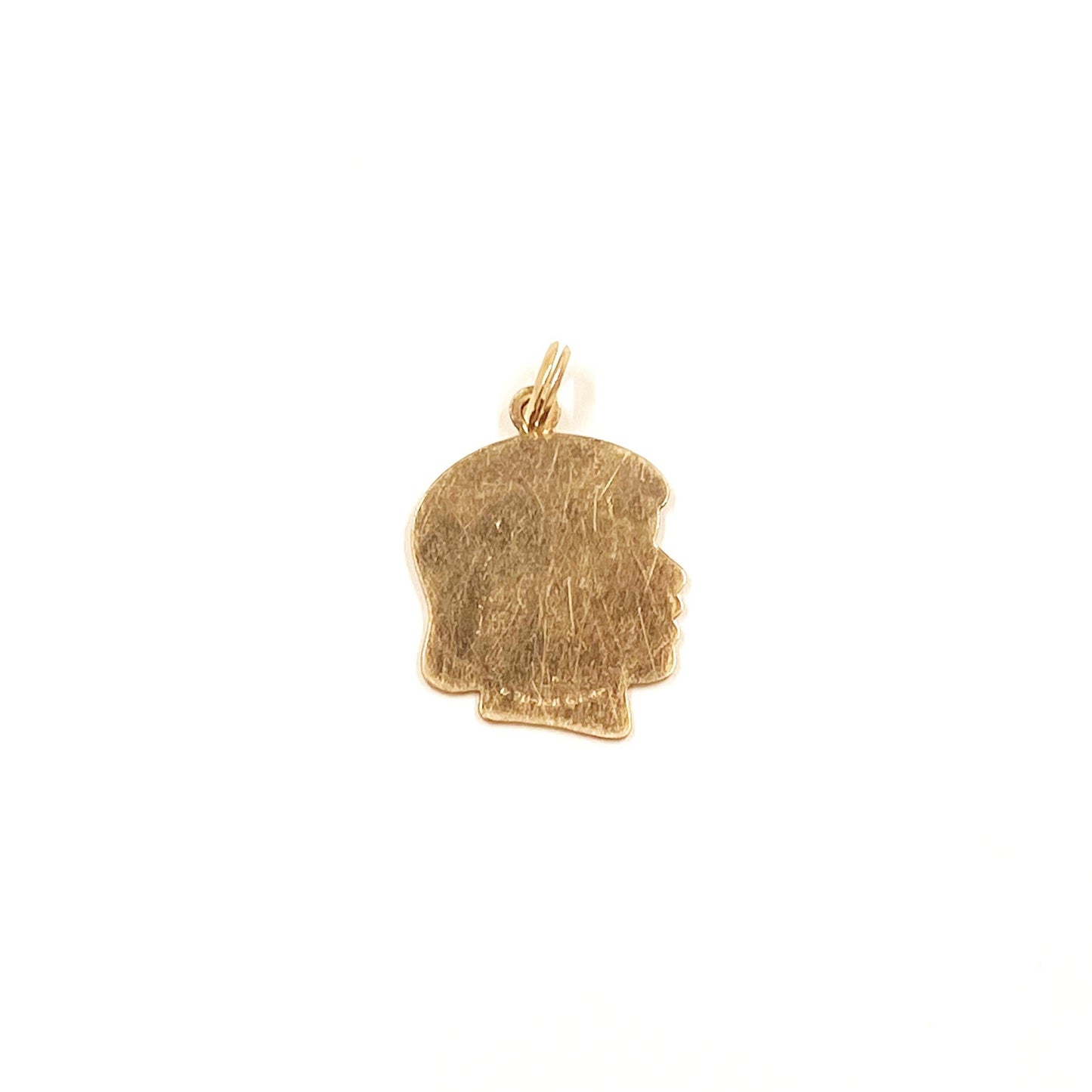 Vintage Girls Head Profile Charm | Gold Filled Girl Silhouette Charm |  R.L. Griffith 14k Gold Filled Engraving Charm