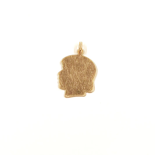 Vintage Girls Head Profile Charm | Gold Filled Girl Silhouette Charm |  R.L. Griffith 14k Gold Filled Engraving Charm