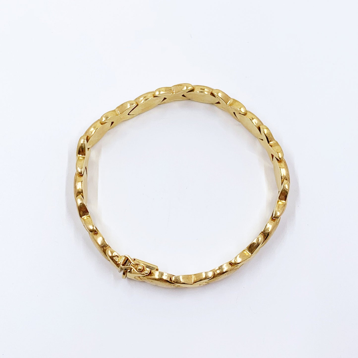 Vintage 14k Italian Gold XO Bracelet | 7.4 inch Gold Bracelet | 9.5 mm Bracelet | 16.6 grams