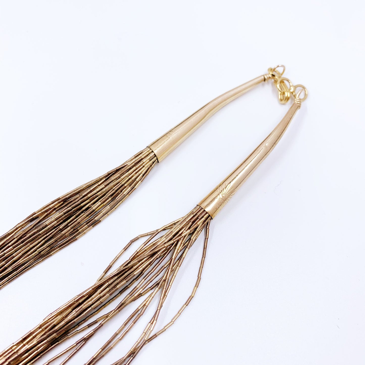 Vintage Liquid Gold Filled Bead Necklace | 24 Multi Strand Gold Filled Bead Necklace