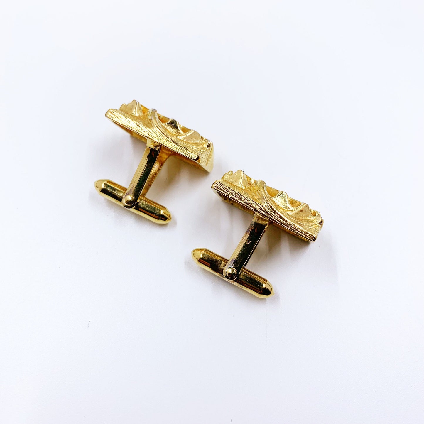 Vintage Dolan Bullock Vermeil Modernist Cufflinks | Modernist Sculptural DB Sterling Silver Cufflinks