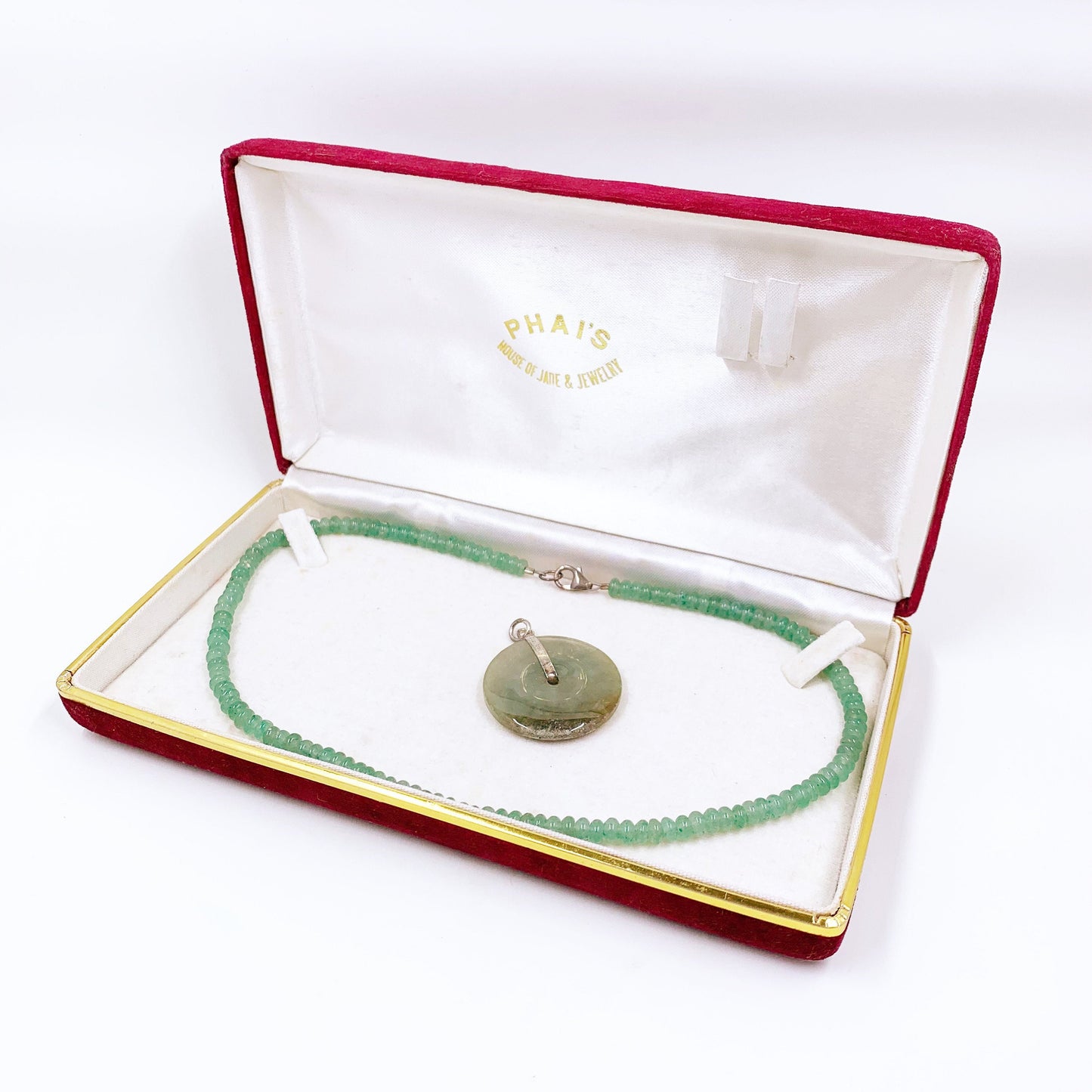 Vintage Necklace Presentation Jewelry Box | Phai's House of Jade and Jewelry Jewelry Gift Box | Jewelry Display | Red and Gold Box