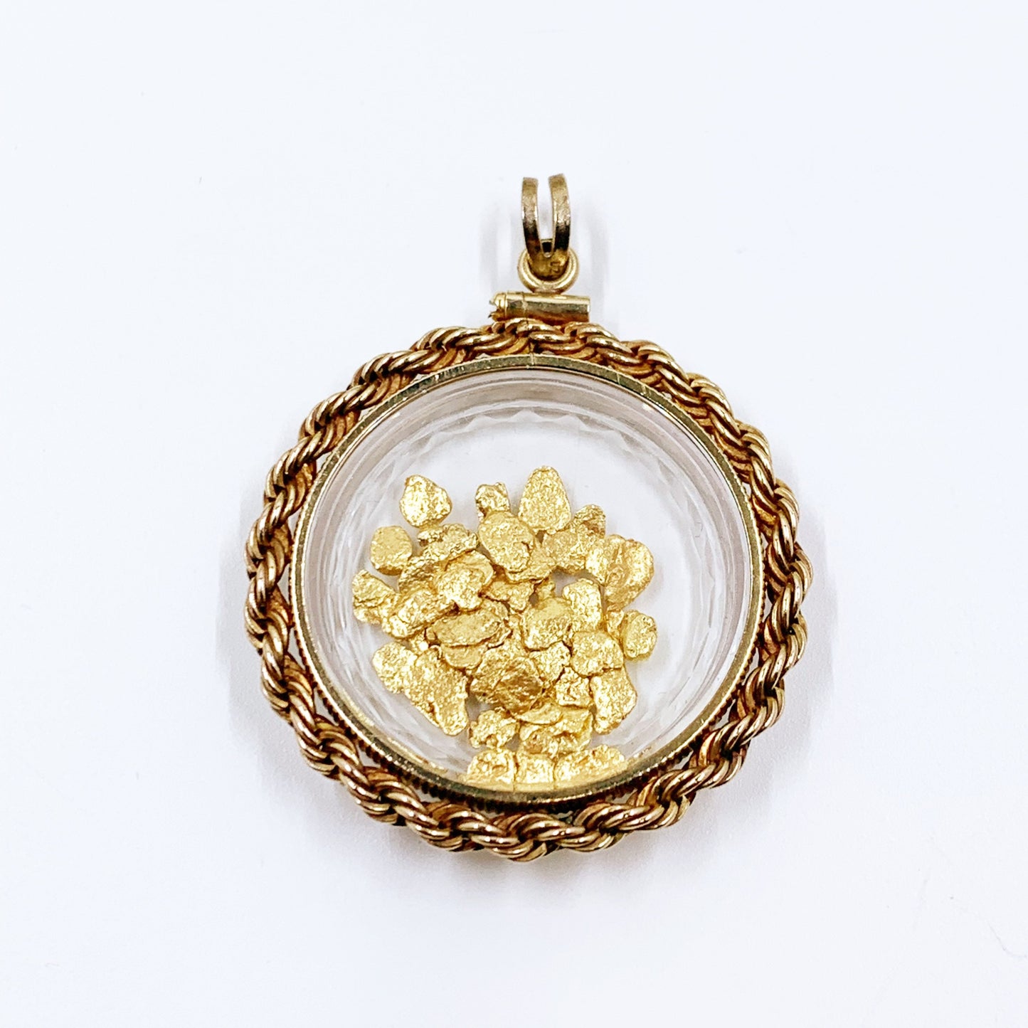 Vintage Gold Nugget Flake Pendant | Shaker Locket Gold Nugget Pendant | Gold Prospecting Jewelry