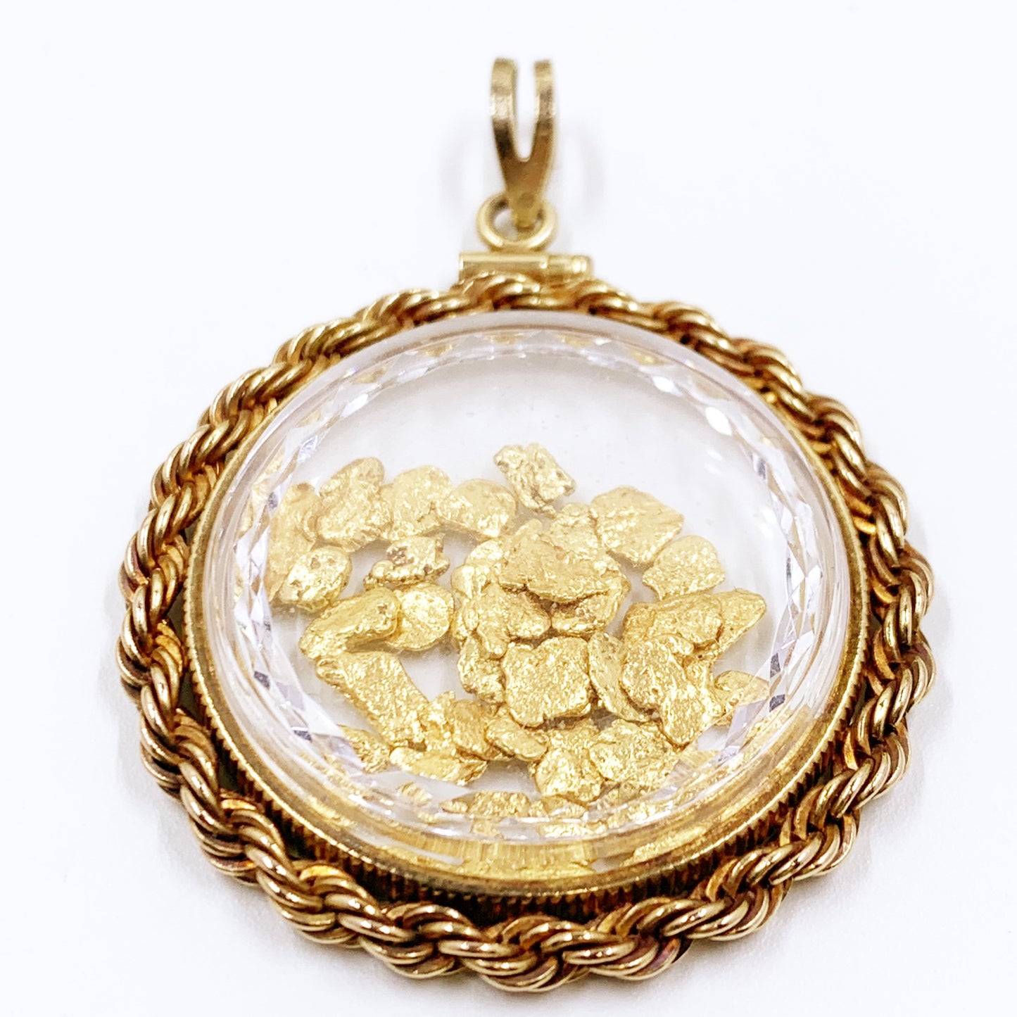 Vintage Gold Nugget Flake Pendant | Shaker Locket Gold Nugget Pendant | Gold Prospecting Jewelry