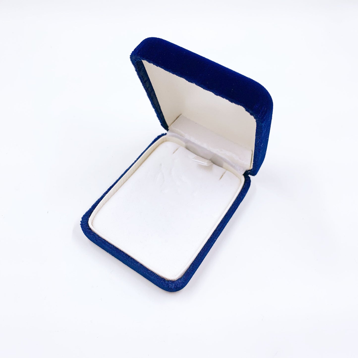Vintage Navy Blue Velvet Presentation Jewelry Box | Dark Blue Velvet Jewelry Presentation Gift Box