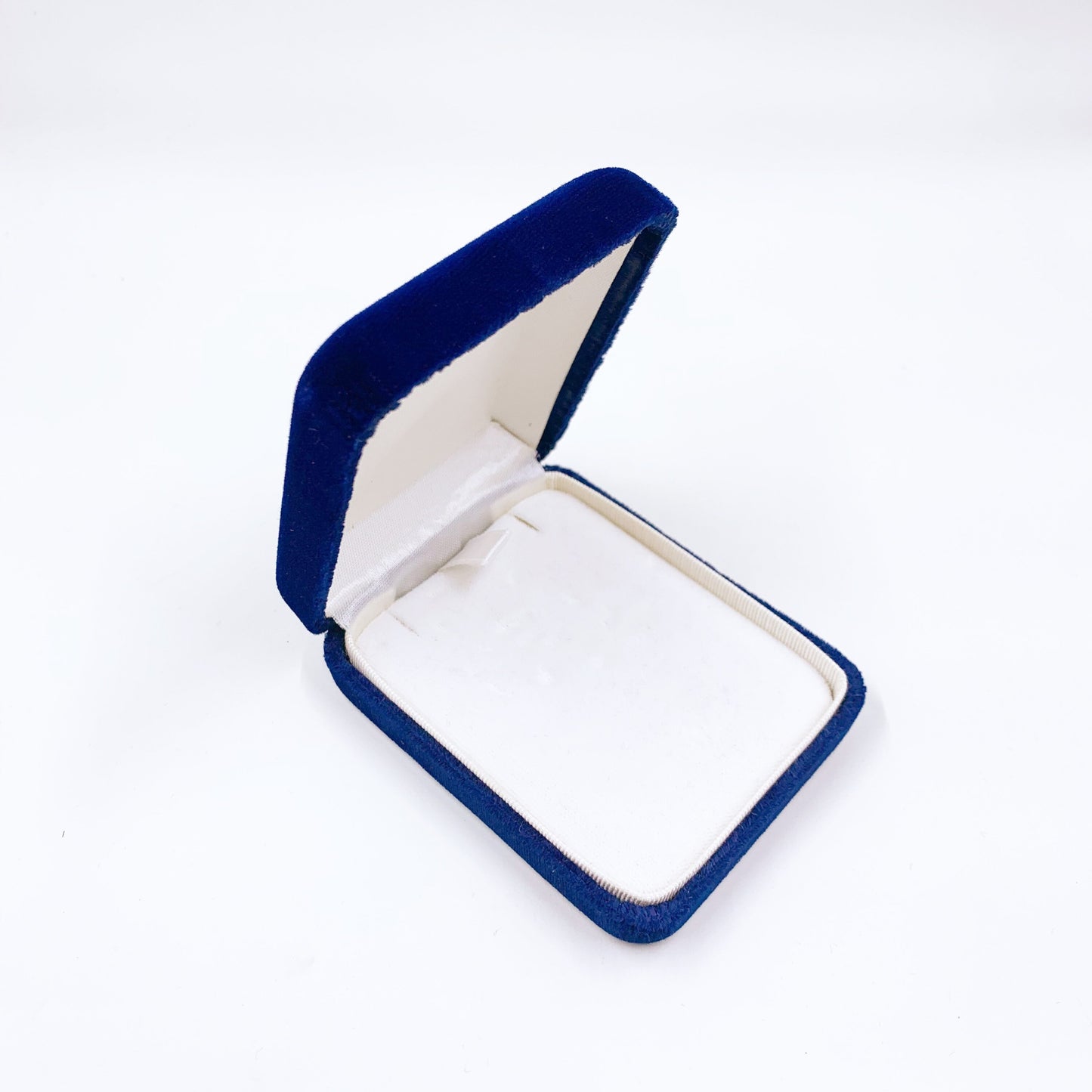 Vintage Navy Blue Velvet Presentation Jewelry Box | Dark Blue Velvet Jewelry Presentation Gift Box