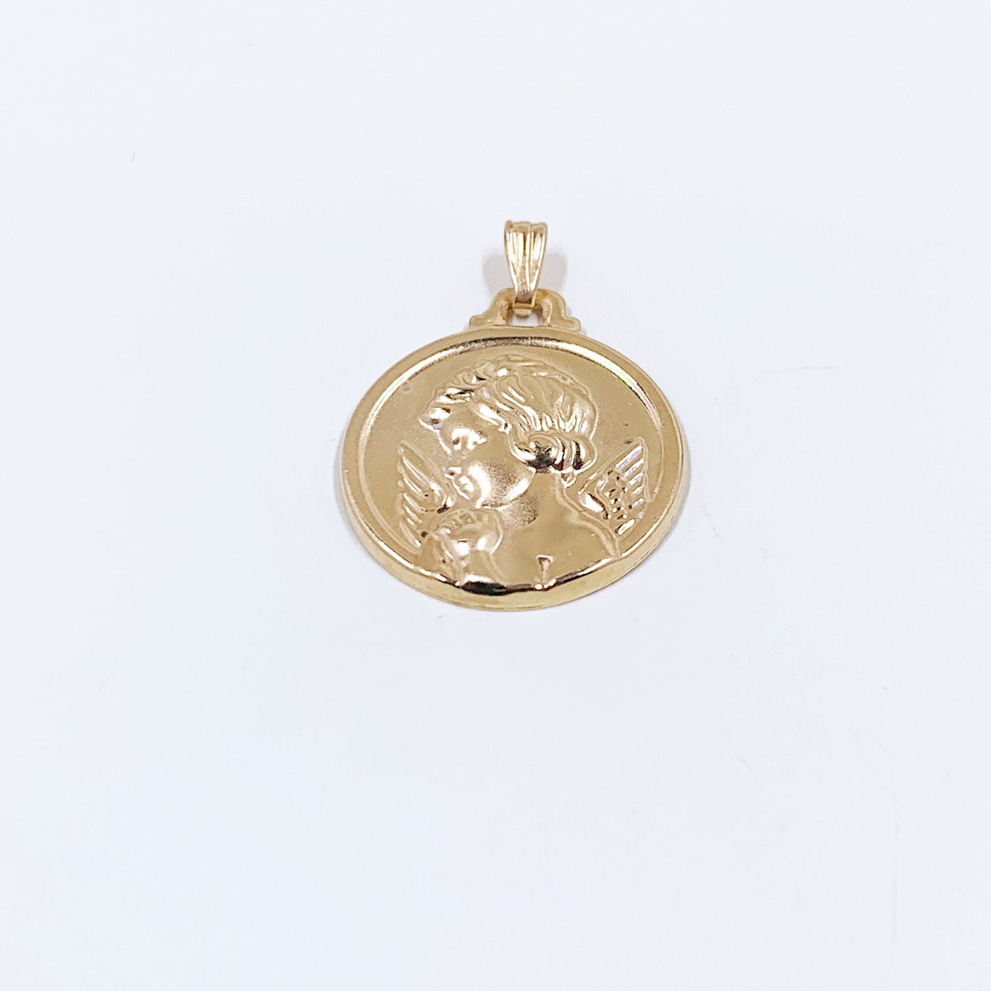 Vintage 10k Cherub Angel Charm | 10k Cherub Angel Medallion Charm