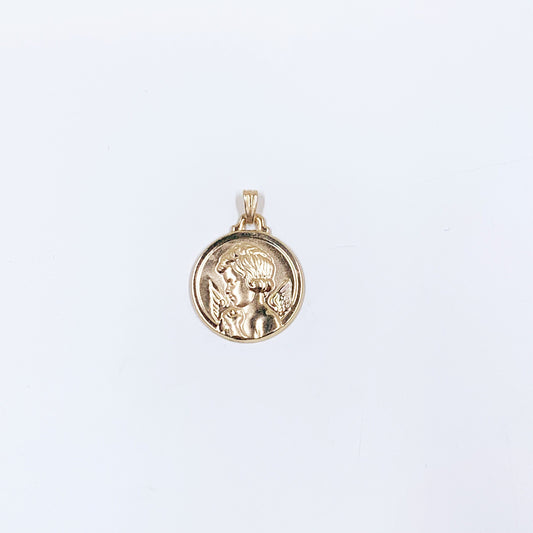 Vintage 10k Cherub Angel Charm | 10k Cherub Angel Medallion Charm