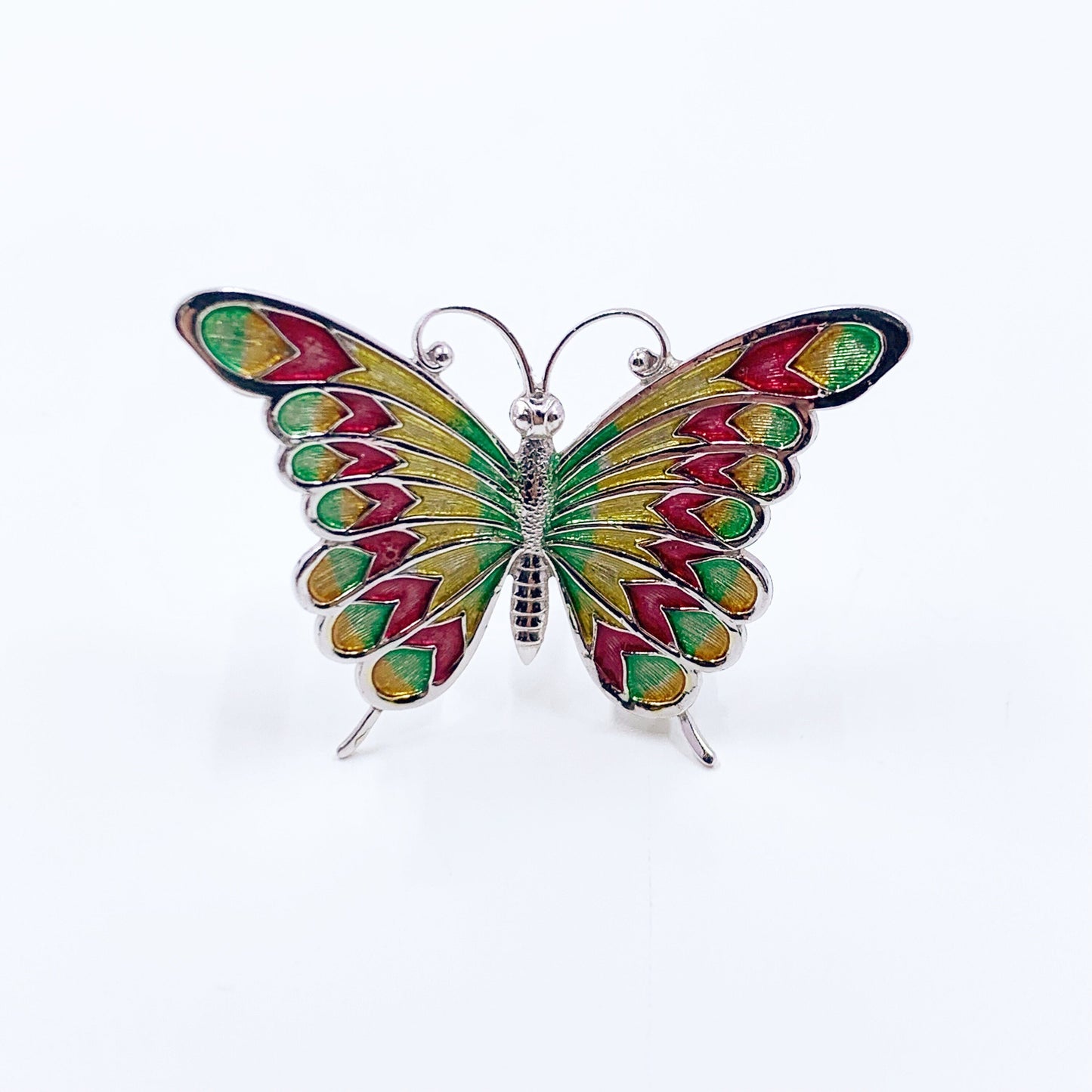 Vintage Beau Enamel Butterfly Brooch