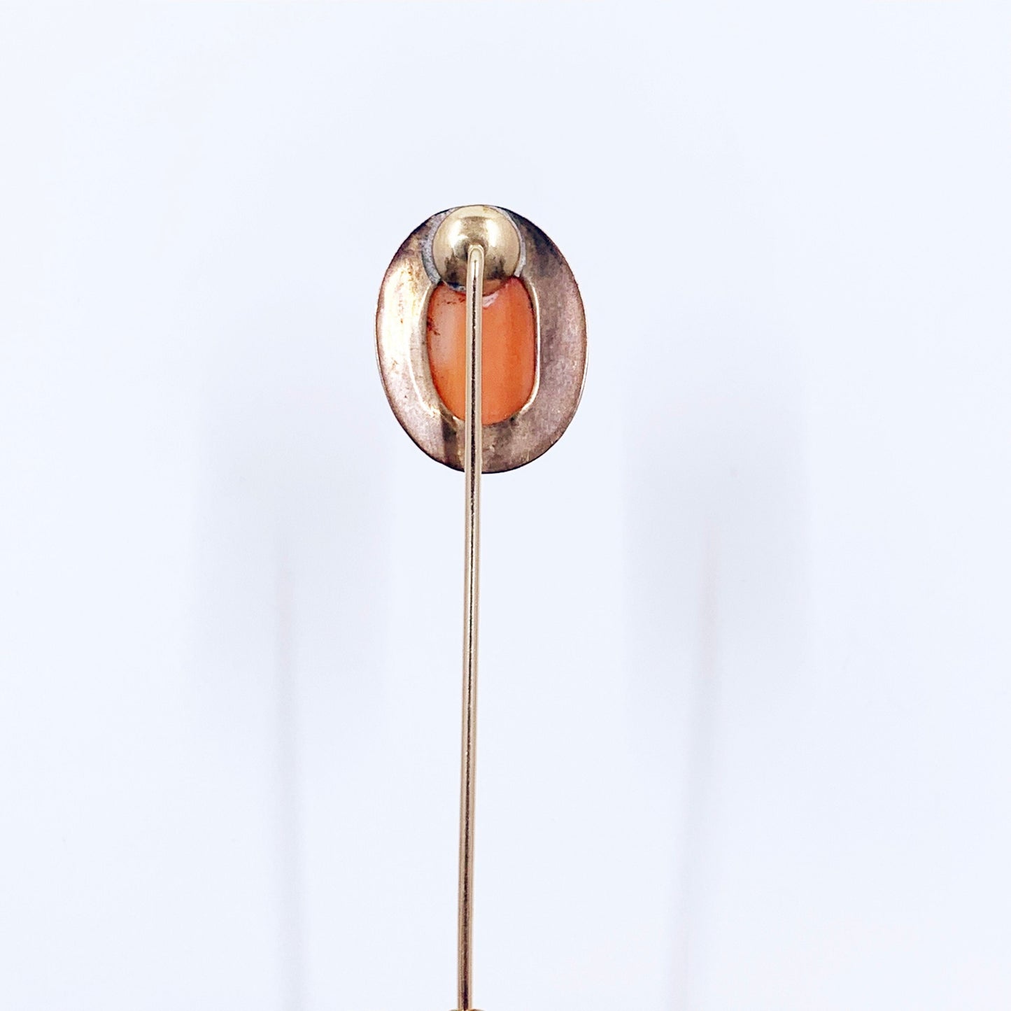 Vintage Gold Filled Carved Coral Cameo Stick Pin | Cameo Gold Filled Stick Pin | Female Profile