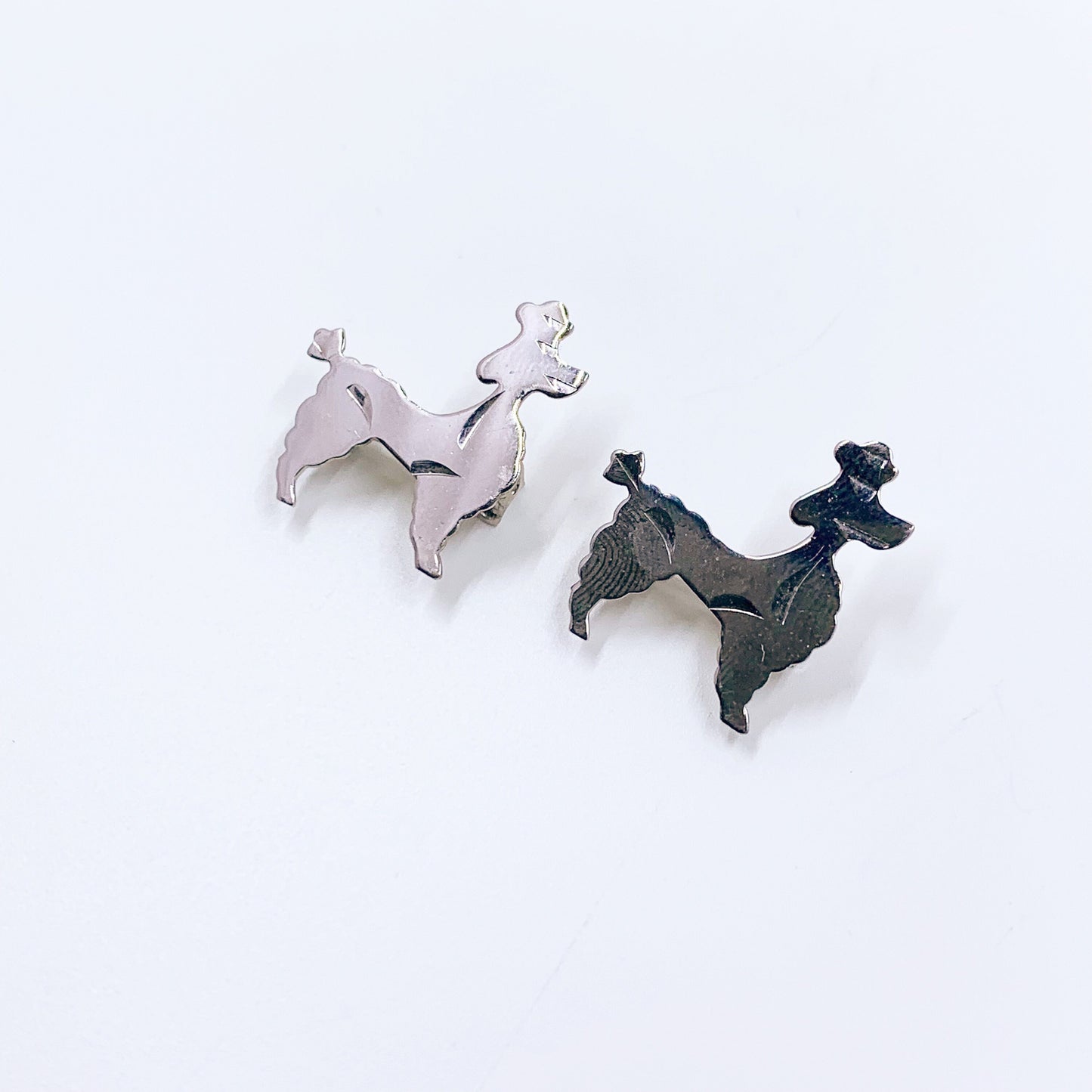 Vintage Sterling Silver Poodle Brooch Pins | Set of 2 Brooches