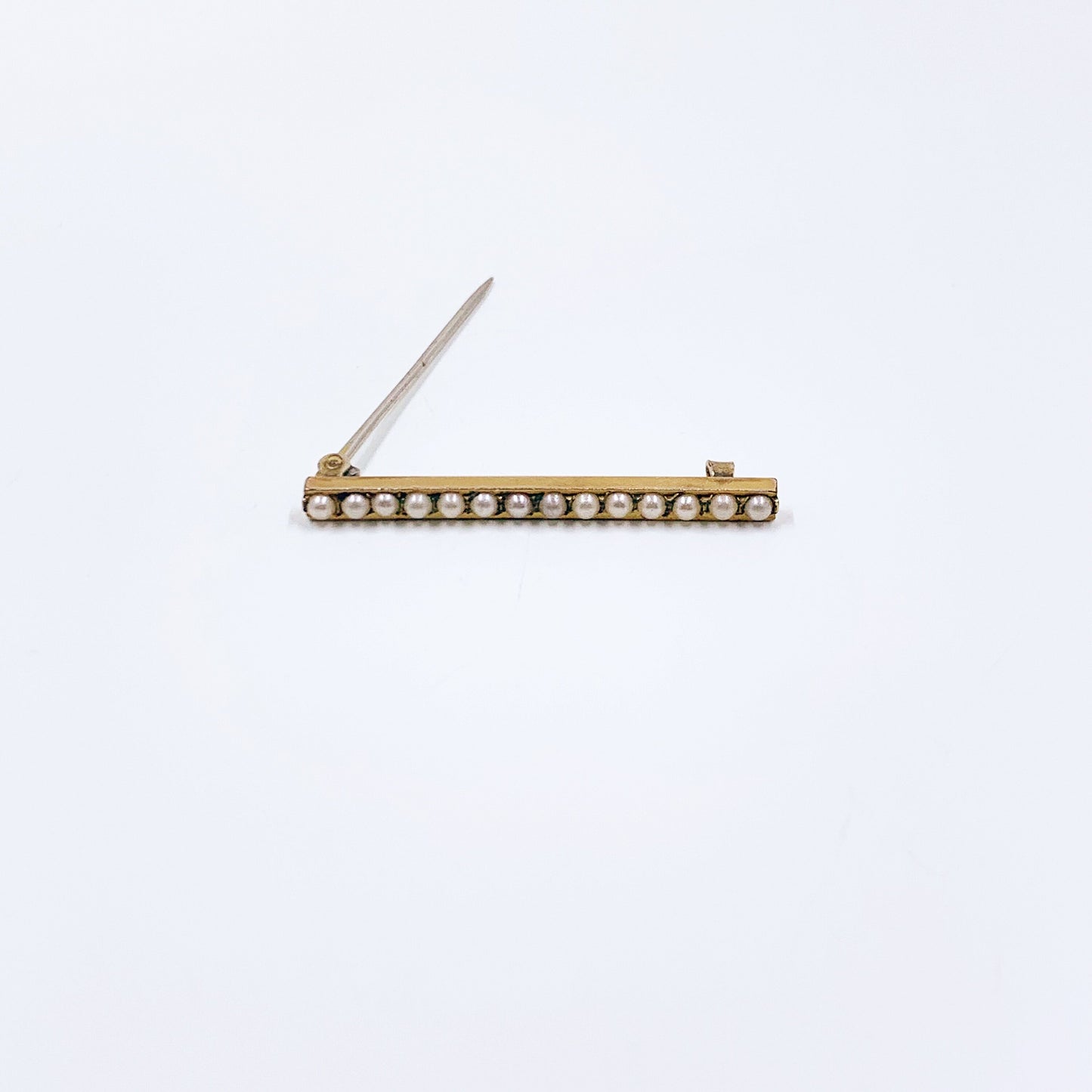 Vintage Gold Filled Seed Pearl Bar Pin | Vintage Pearl Brooch