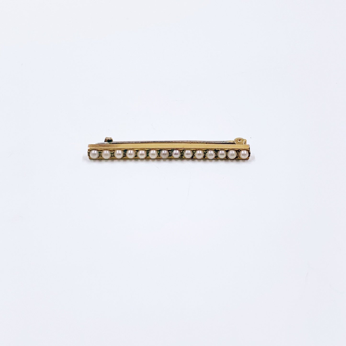 Vintage Gold Filled Seed Pearl Bar Pin | Vintage Pearl Brooch