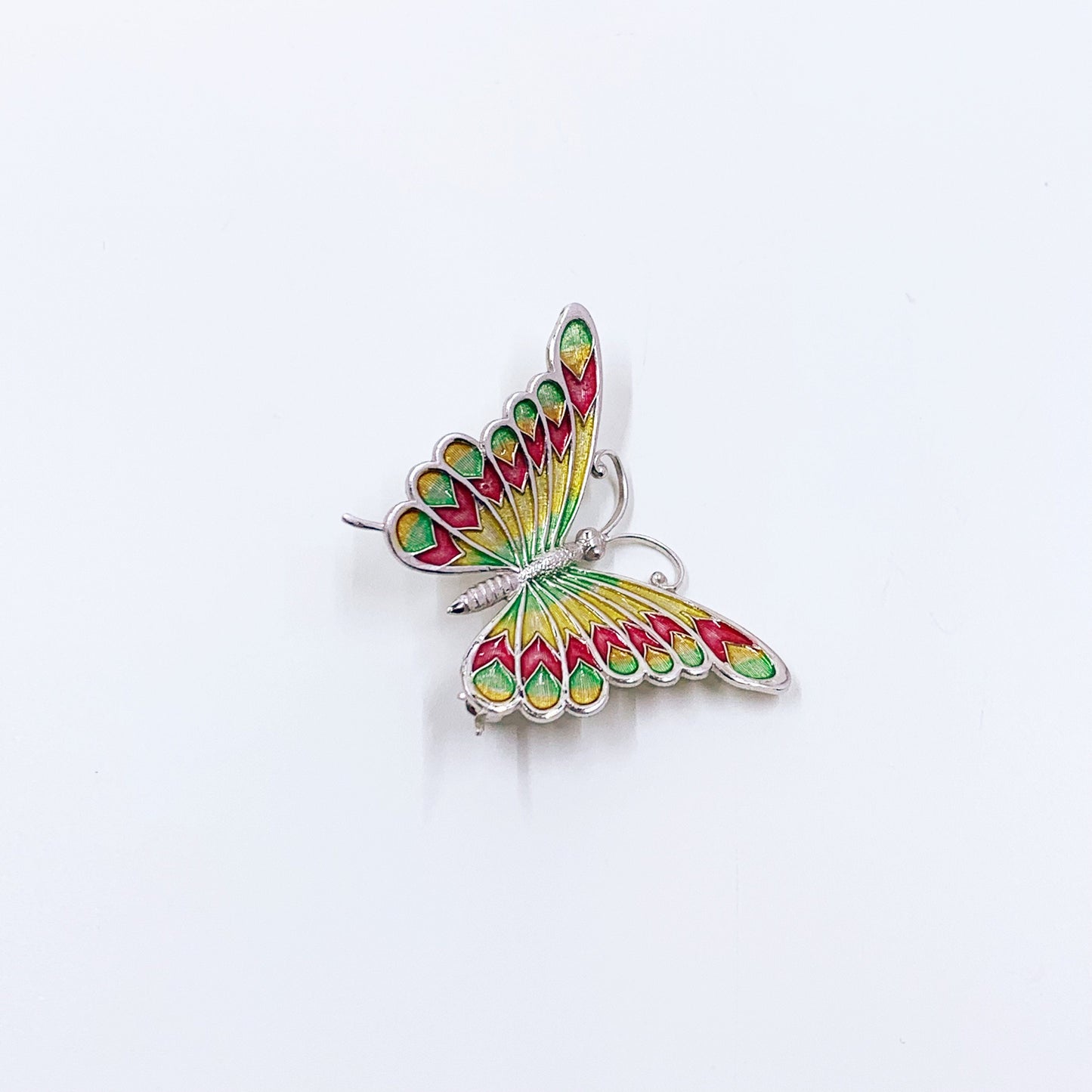 Vintage Beau Enamel Butterfly Brooch