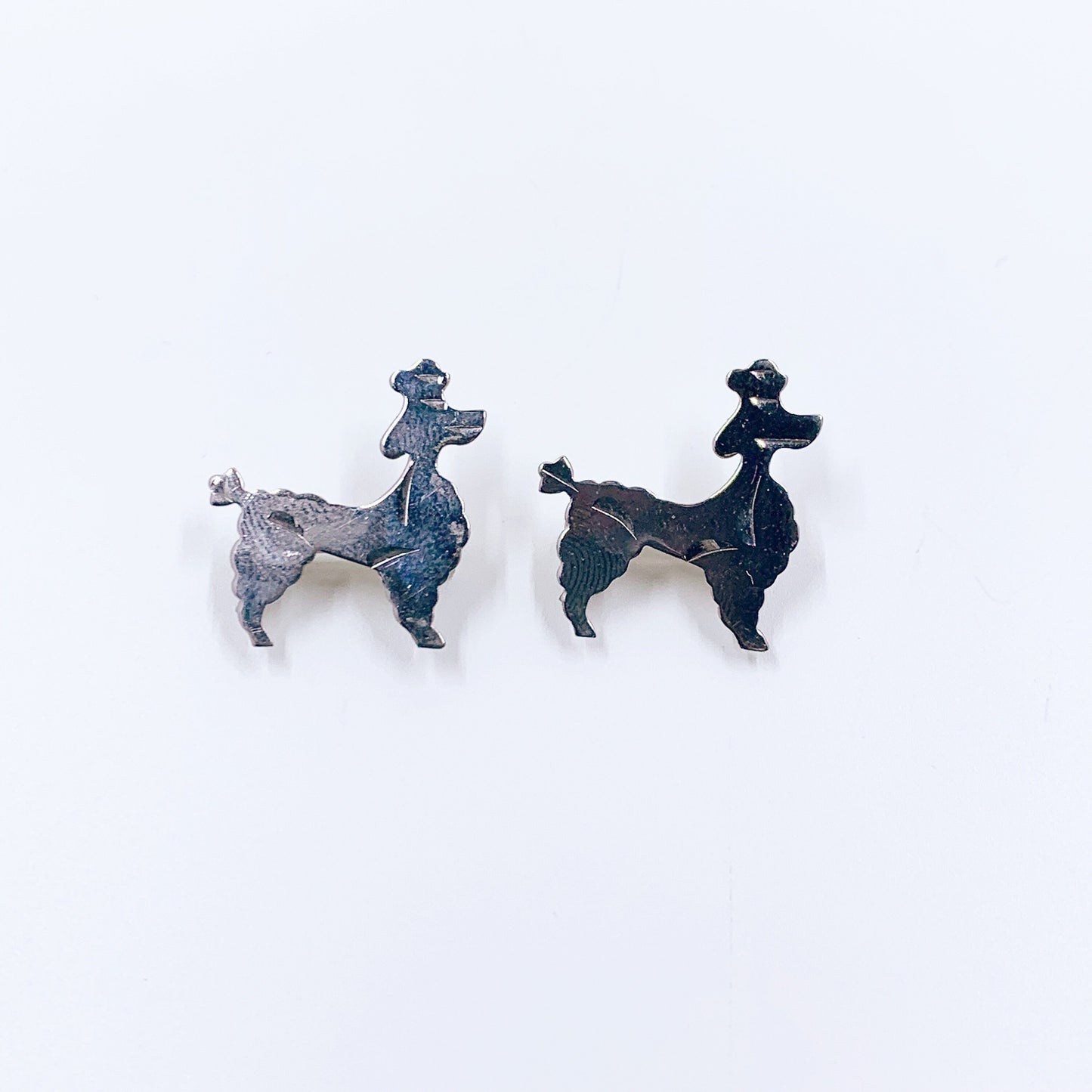 Vintage Sterling Silver Poodle Brooch Pins | Set of 2 Brooches