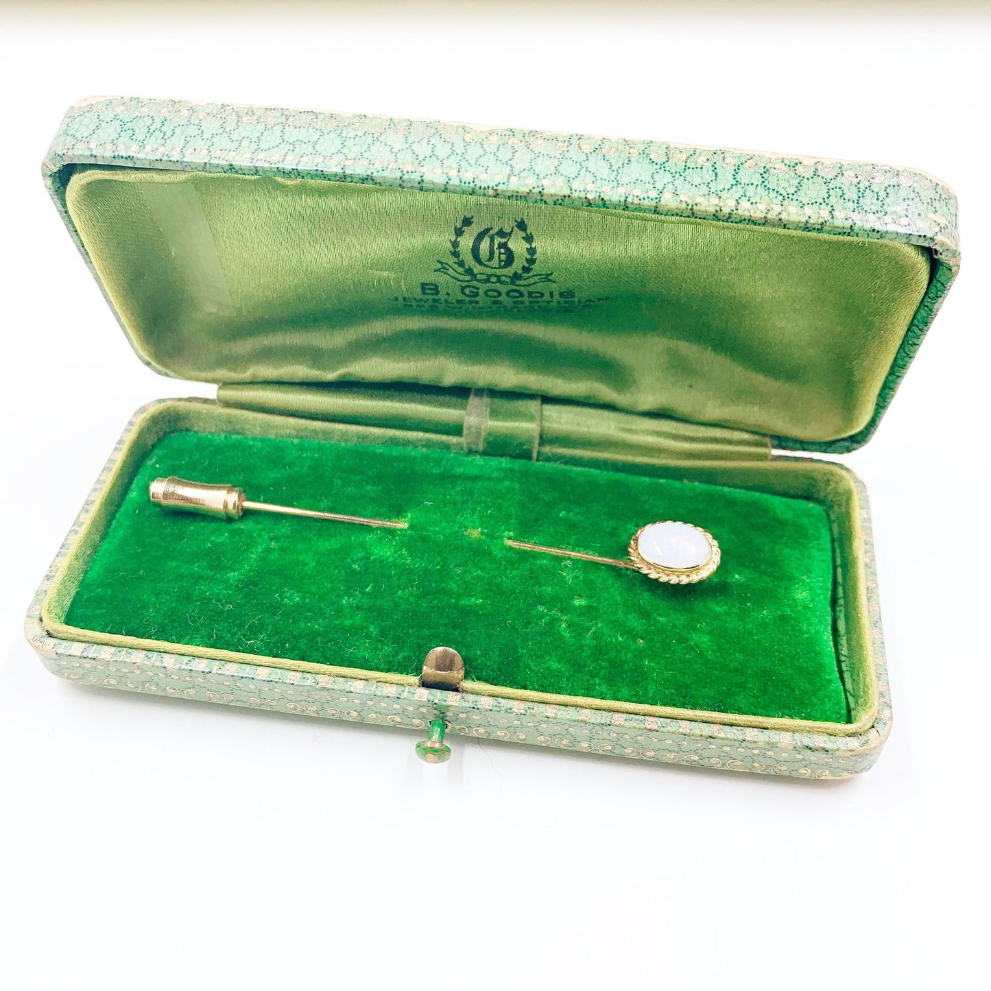 Vintage Gold Filled Opal Stick Pin | October Birthstone