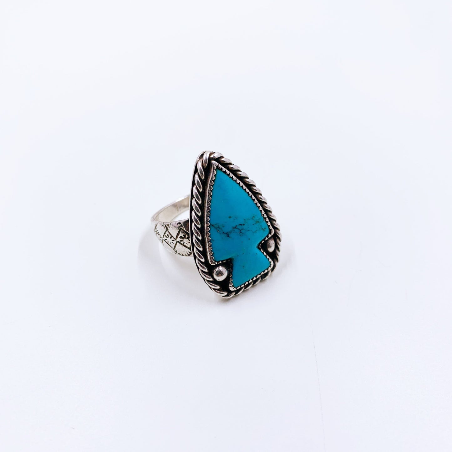Vintage Turquoise Arrowhead Ring | Size 11 1/2 Ring