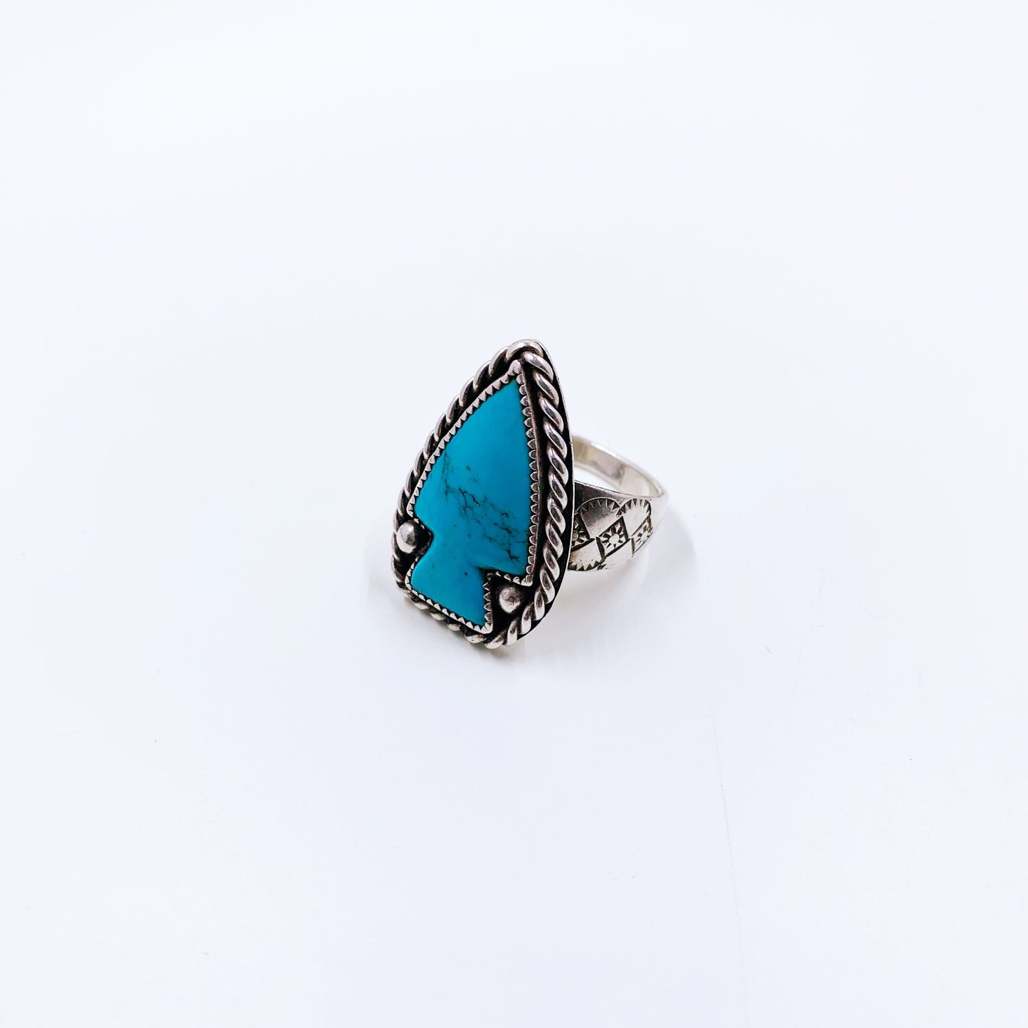 Vintage Turquoise Arrowhead Ring | Size 11 1/2 Ring
