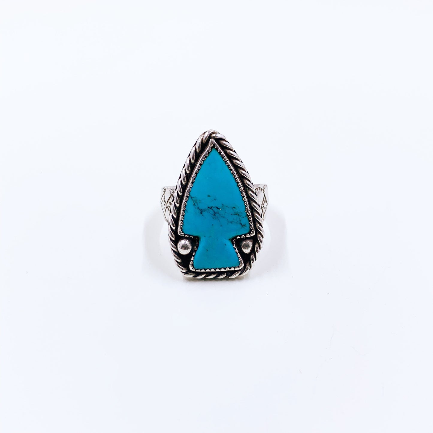 Vintage Turquoise Arrowhead Ring | Size 11 1/2 Ring