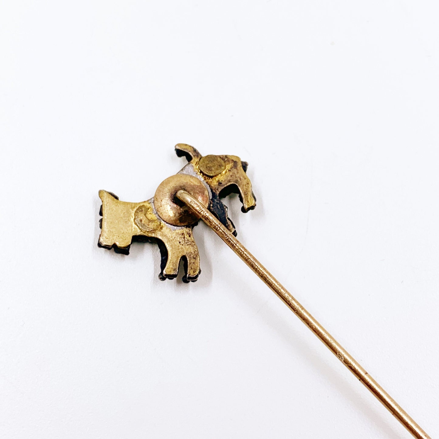 Vintage Scottie Dog Rhinestone Stick Pin | Figural Dog Stick Pin