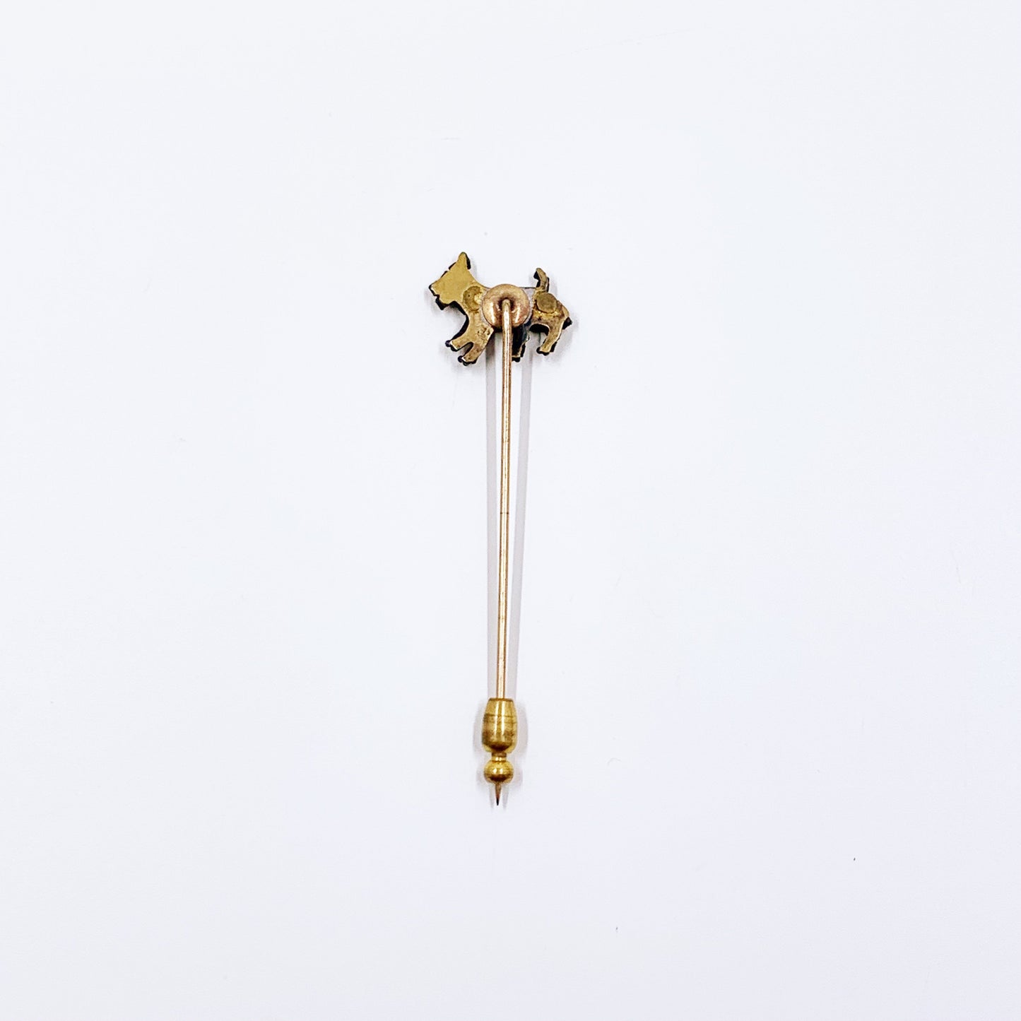 Vintage Scottie Dog Rhinestone Stick Pin | Figural Dog Stick Pin