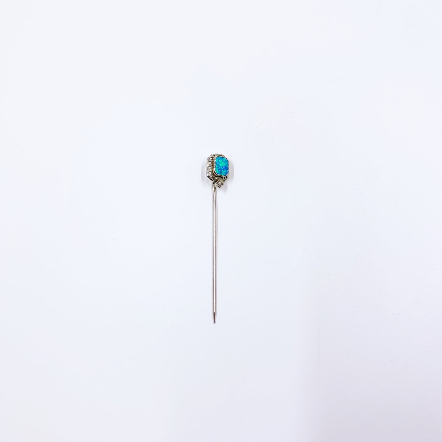 Art Nouveau Filigree Opal and Sapphire Stick Pin | Scofield, Melcher & Scofield Stick Pin