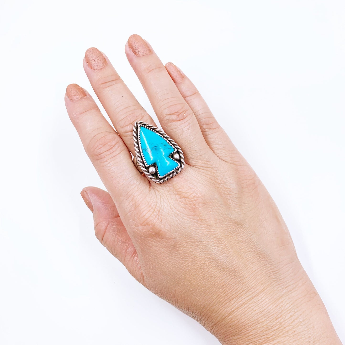 Vintage Turquoise Arrowhead Ring | Size 11 1/2 Ring