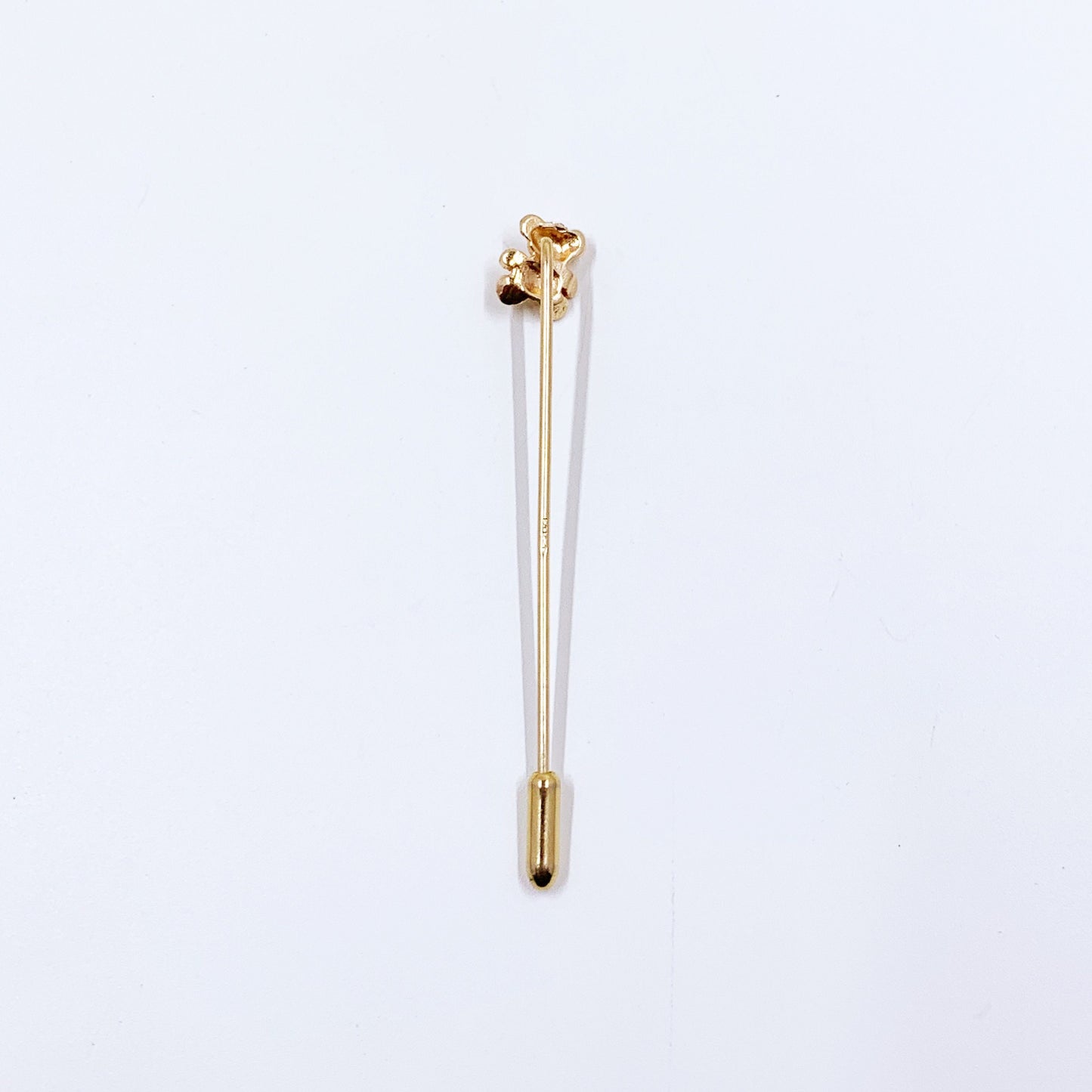 Vintage 14k Gold Teddy Bear Diamond Stick Pin | 14K Figural Stick Pin
