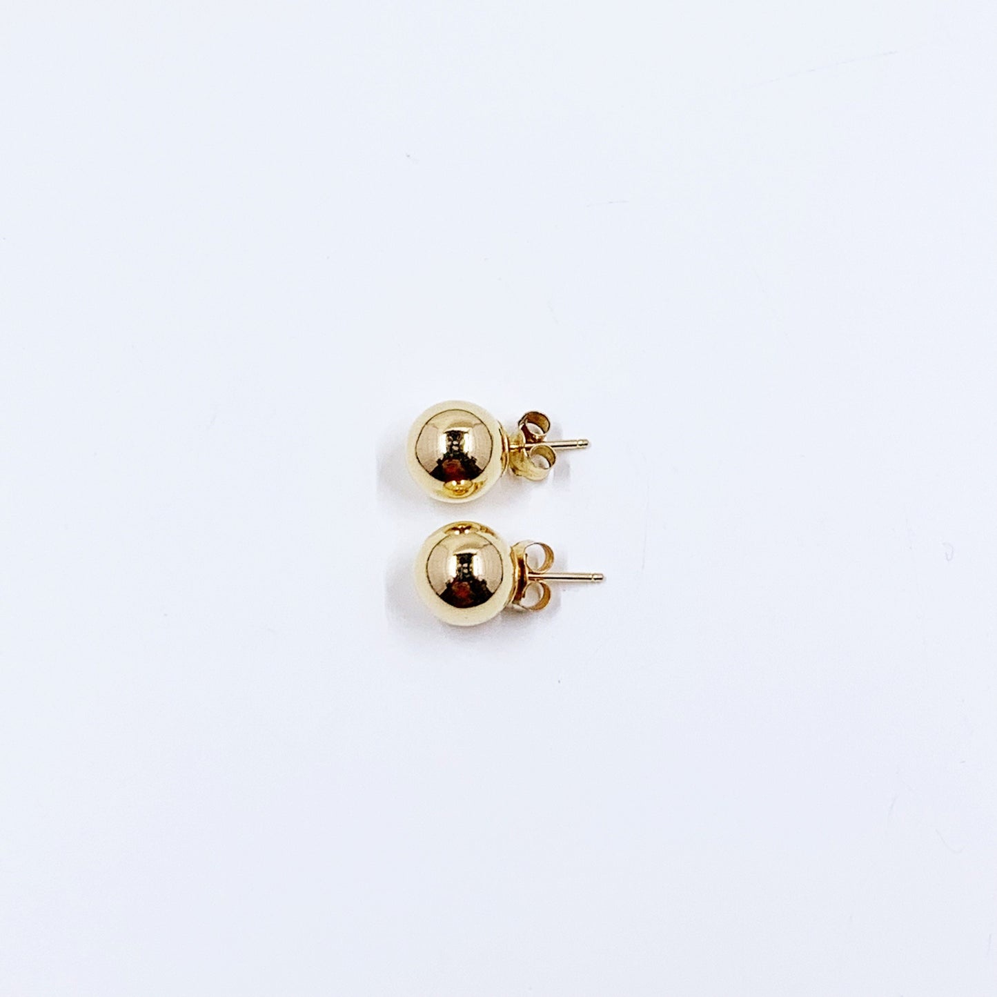 Vintage 14K Gold Ball Stud Earrings | 8.9 mm Gold Ball Stud Earrings