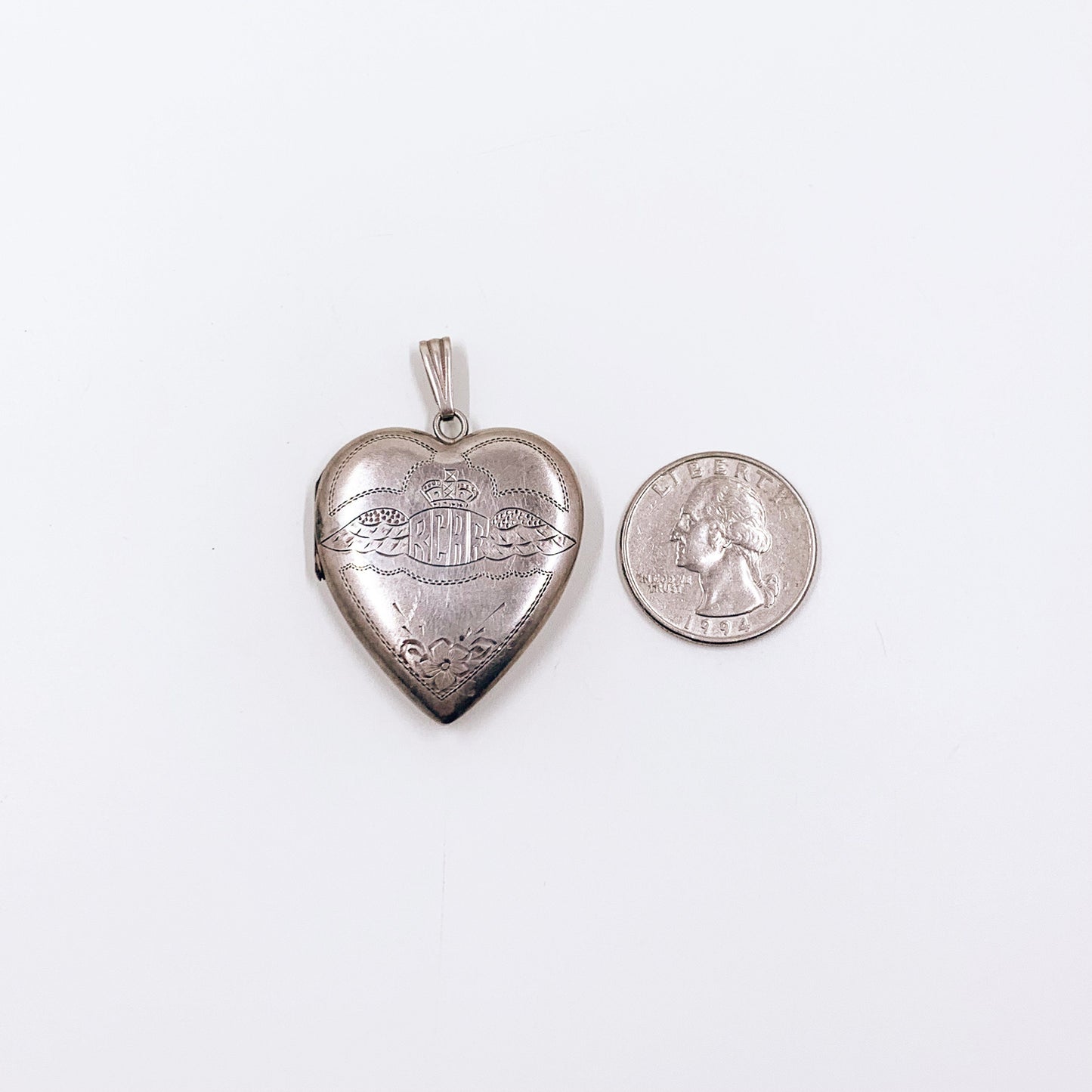 Vintage WWII RCAF Sweet Heart Locket | WWII Royal Canadian Air Force Sterling Silver Locket | Large Locket