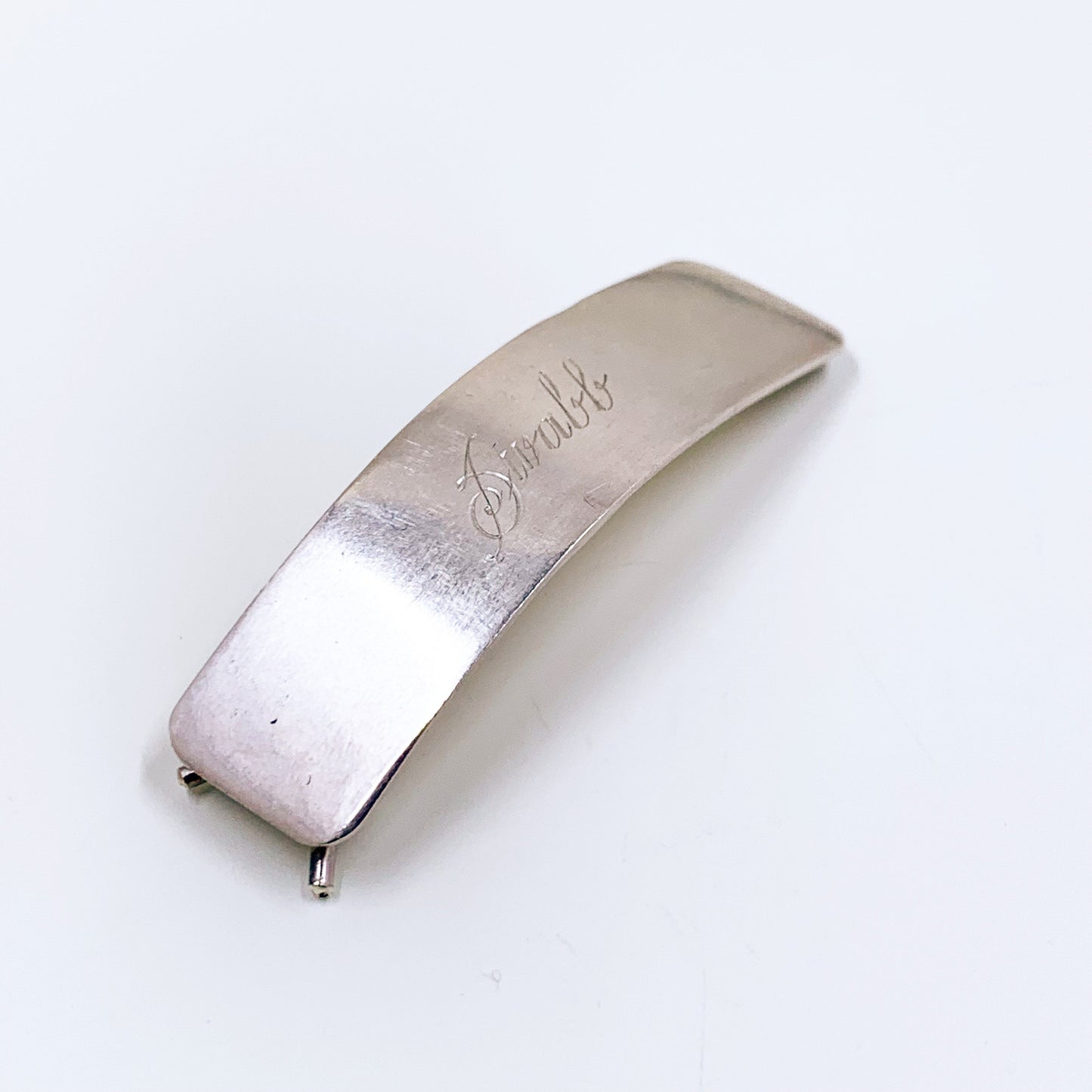 Vintage Sterling Silver Engraved Barrette | "Swabb” Name Engraved Barrette