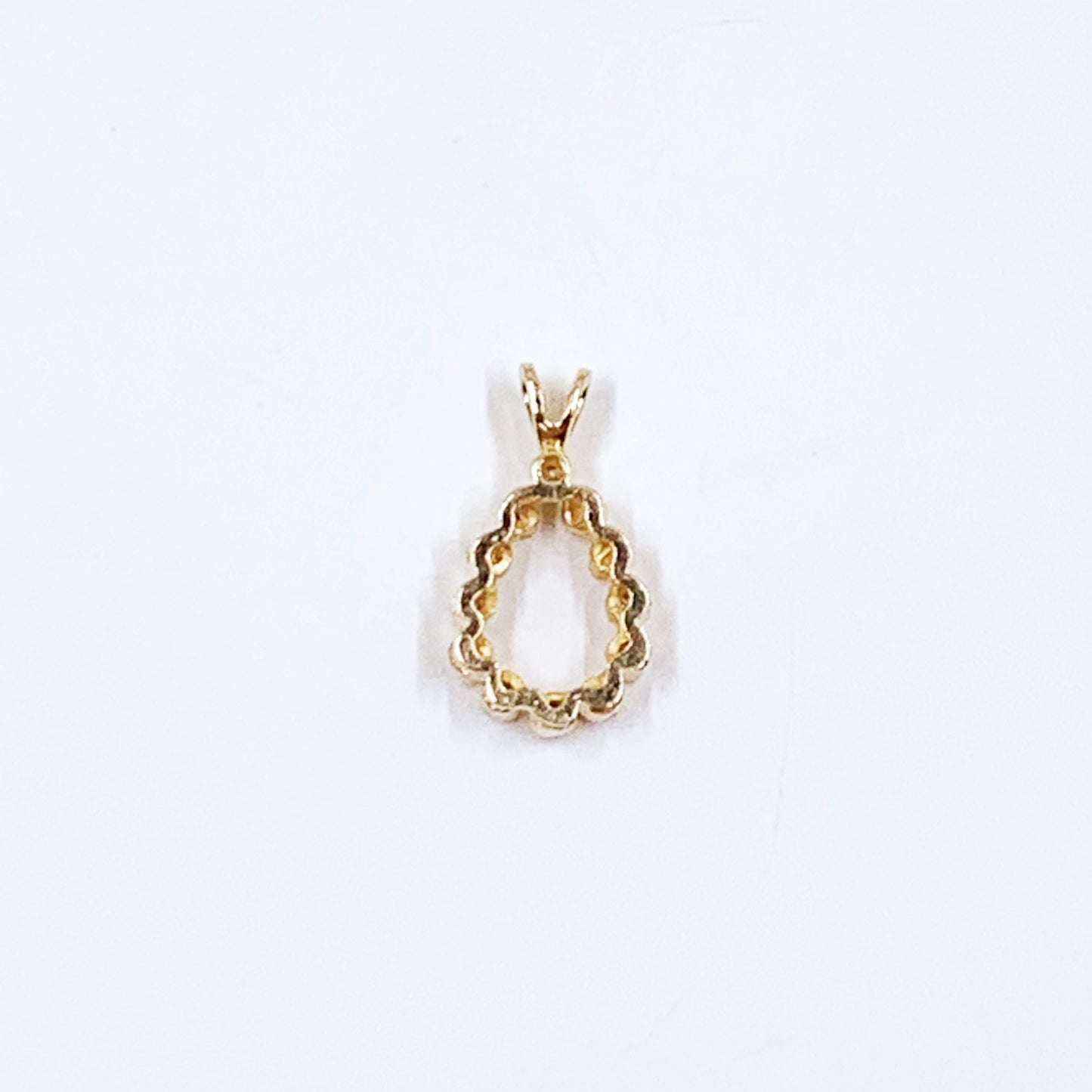 Vintage 14k Gold Tear Drop Diamond Cluster Charm | Dainty Gold Pendant