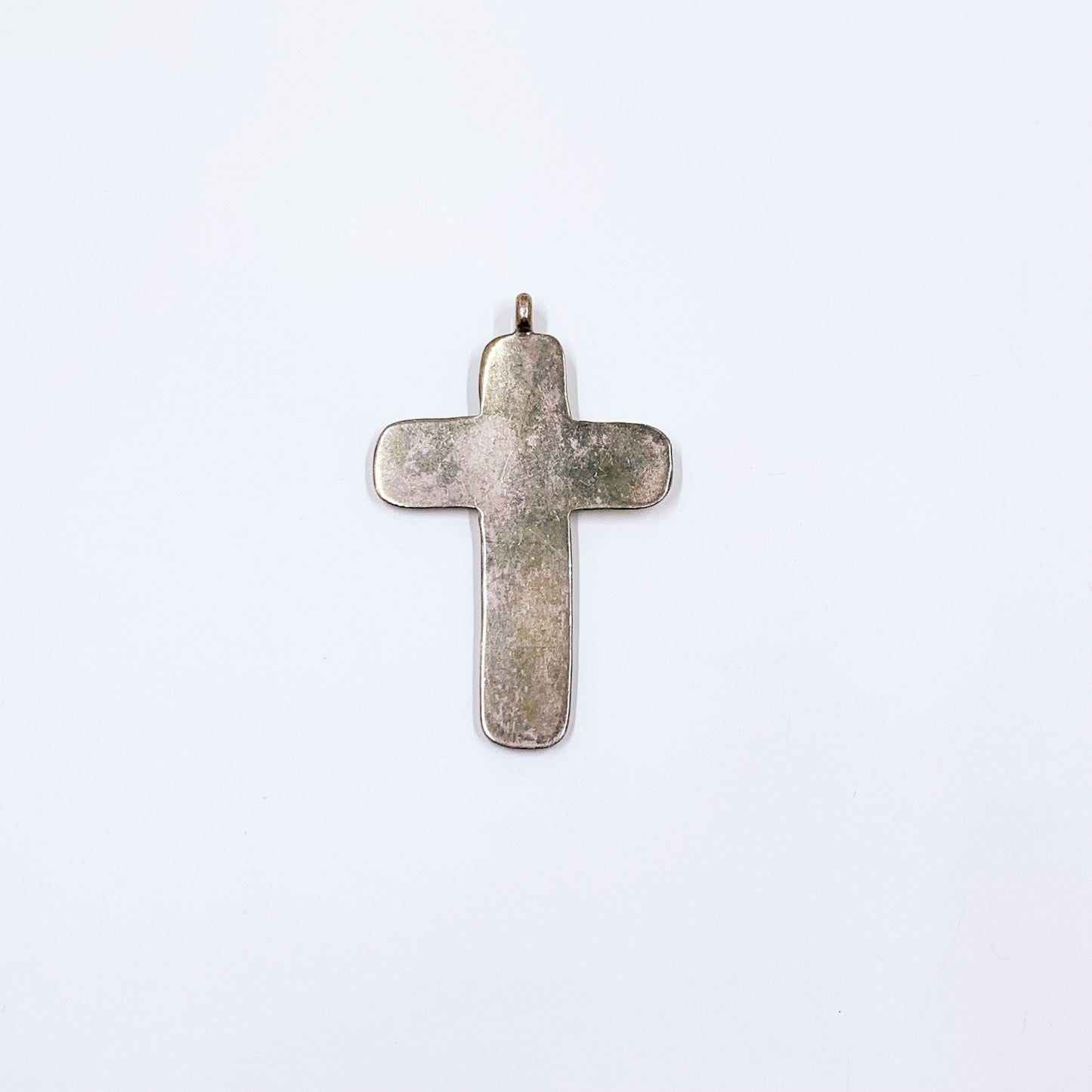 Vintage Silver Brutalist Cross Pendant | Silver Large Textured Cross Pendant