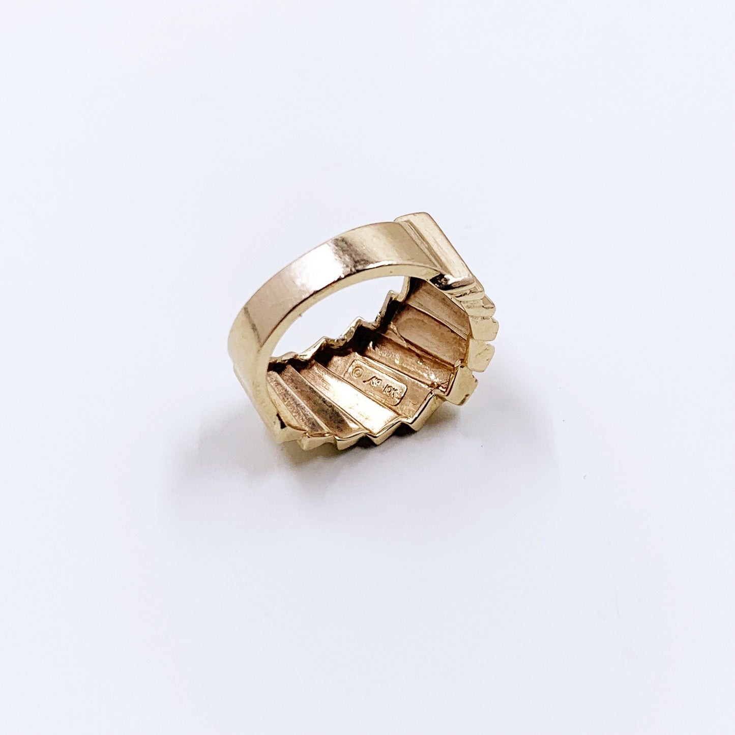 Vintage Michael Anthony 10K Gold Textured Ring | Vintage 10K Gold Ribbed Ring | Size 5 Ring