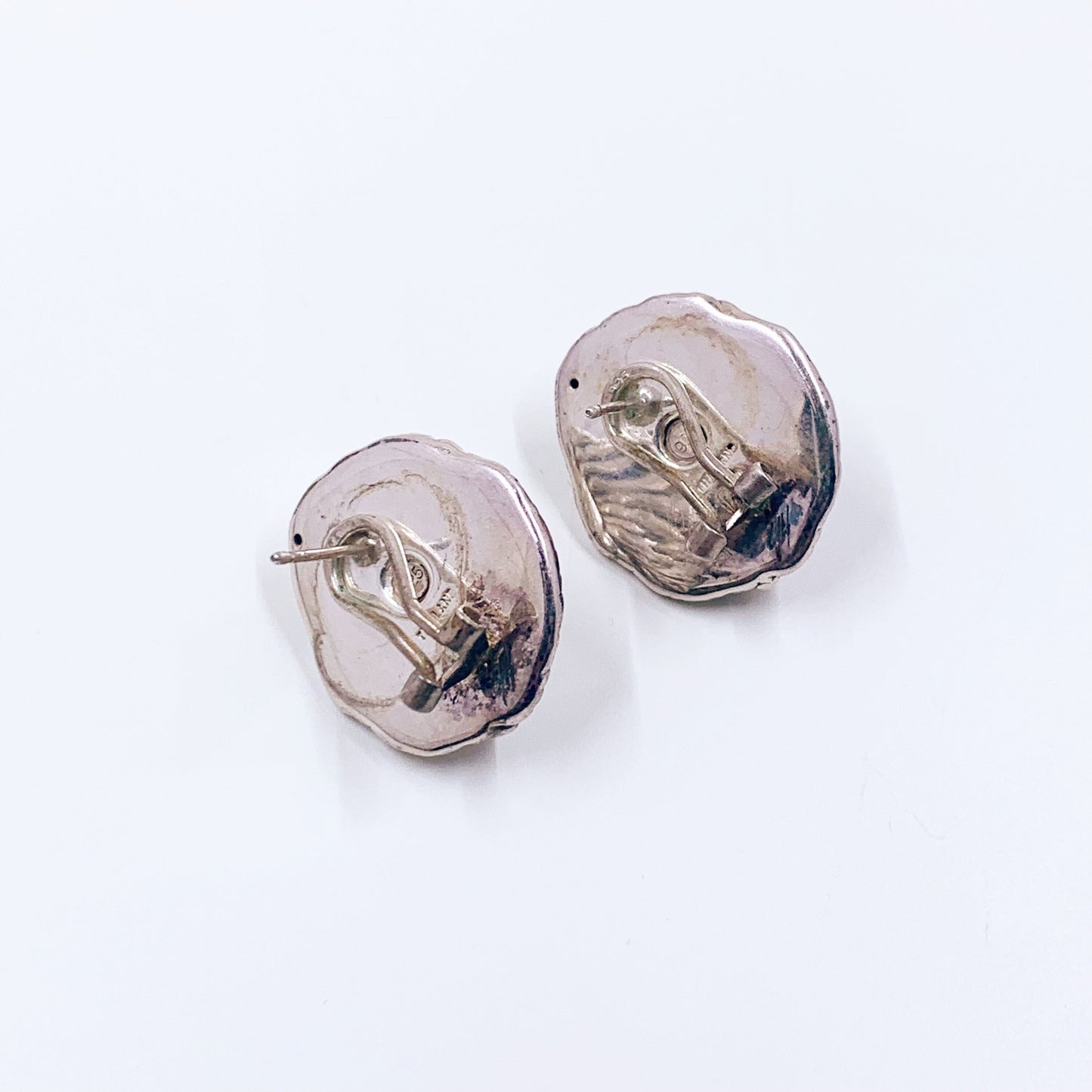 Vintage Silver Lion Earrings | Vintage Lion Head Earrings